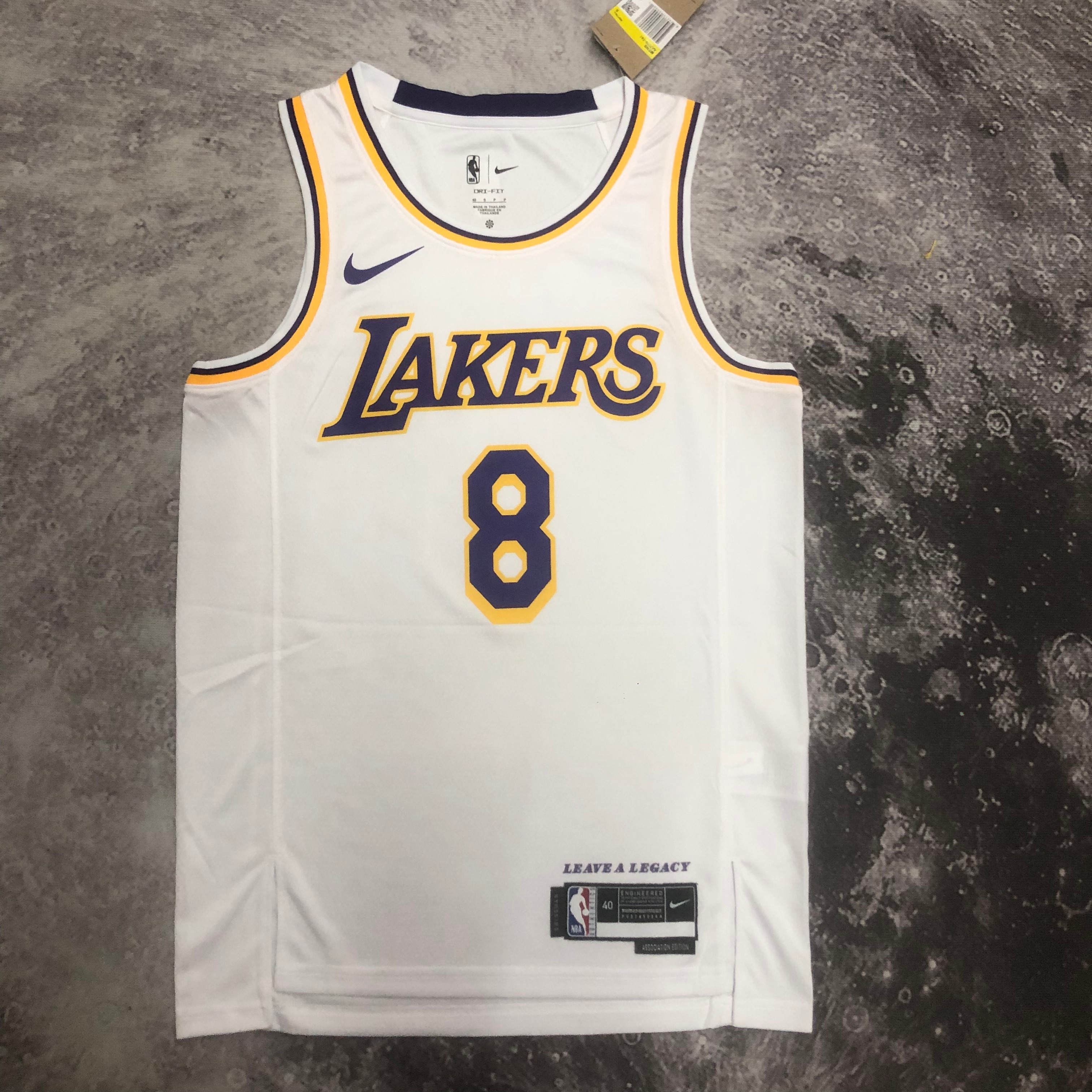 NBA Men Season 2023 Los Angeles Lakers White #8 BRYANT Jersey High Quality Name and Number Print - leoleo123123
