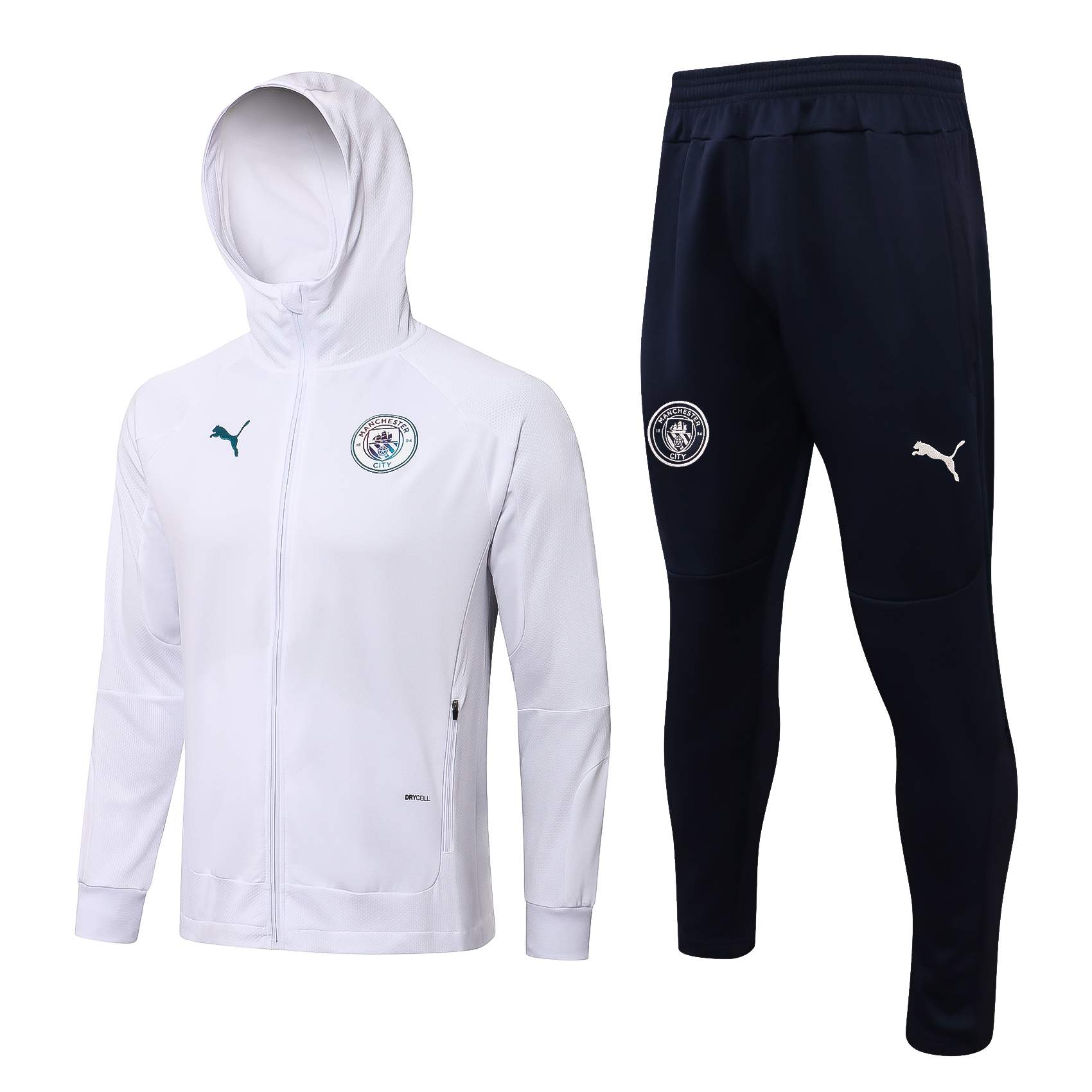 21-22 Man City White Jacket Tracksuit with Cap Thai Quality - leoleo123123
