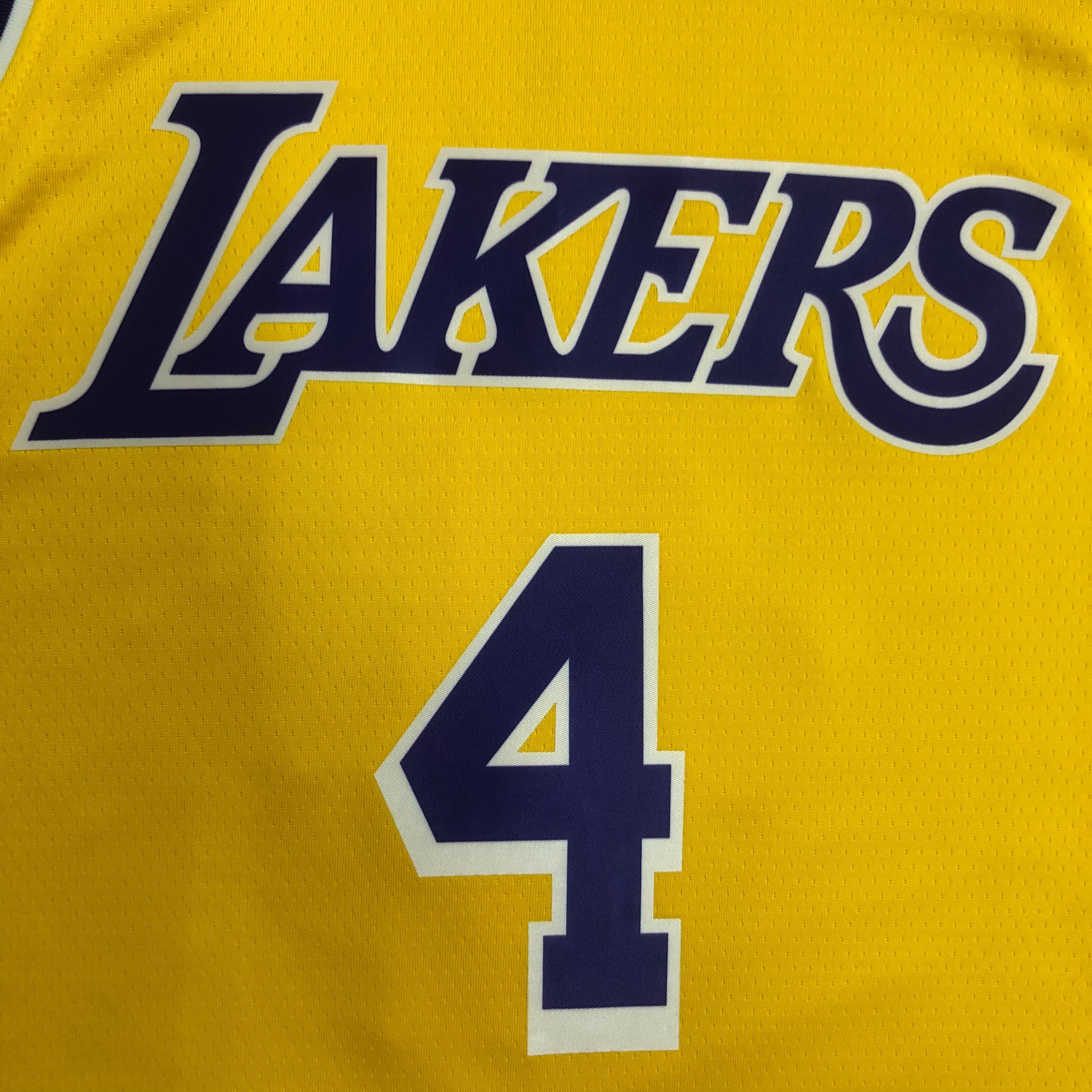 NBA Men Los Angeles Lakers Retro Yellow Round Neck #4 RONDO Jersey High Quality Name and Number Print - leoleo123123