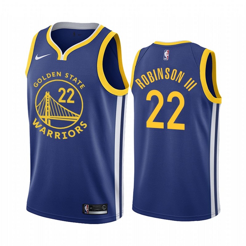 NBA Men Golden State Warriors 19-20 Season Blue #22 ROBINSON Jersey High Quality Name and Number Print - leoleo123123