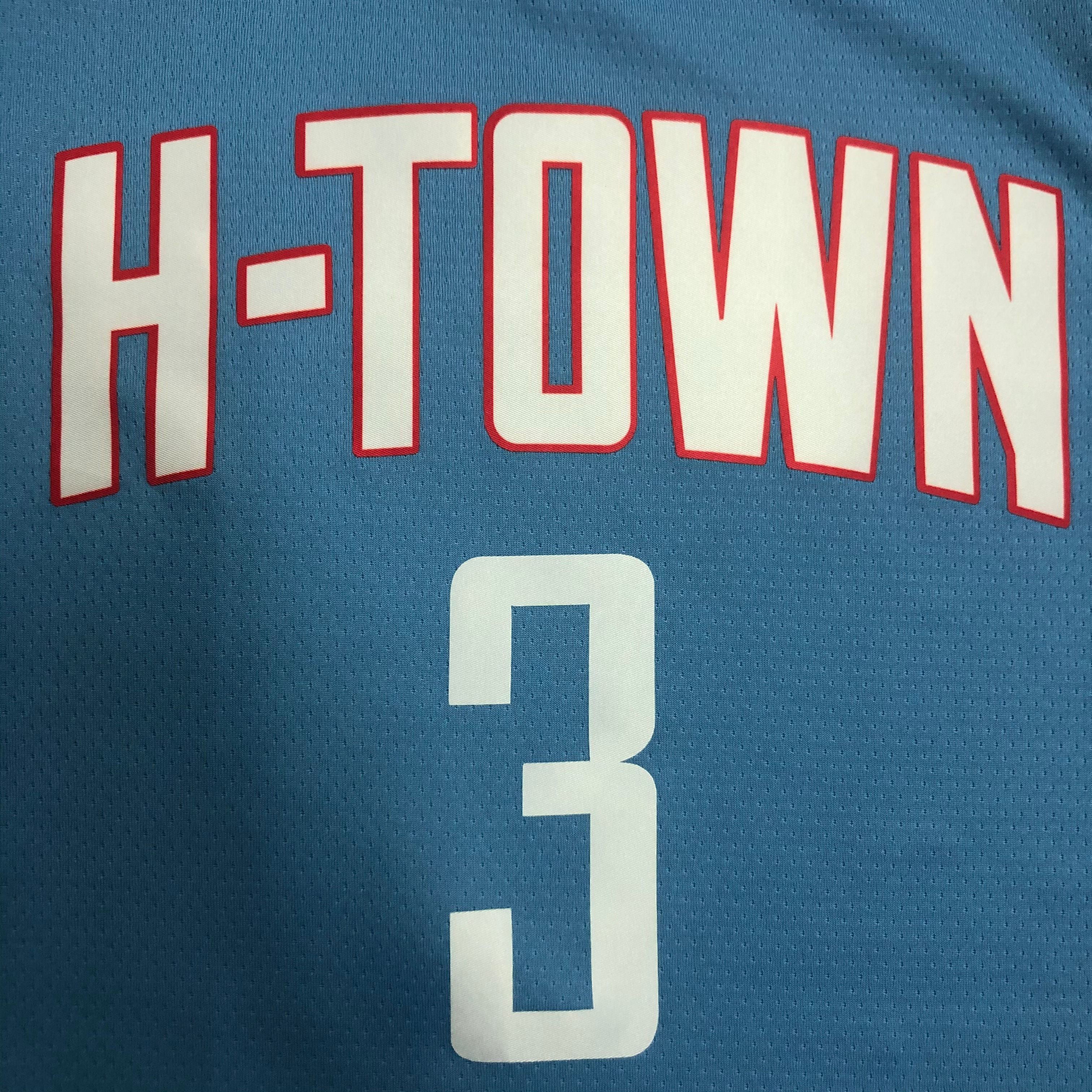 NBA Men Season 2021 Houston Rockets Light Blue City #3 PAUL Jersey High Quality Name and Number Print - leoleo123123