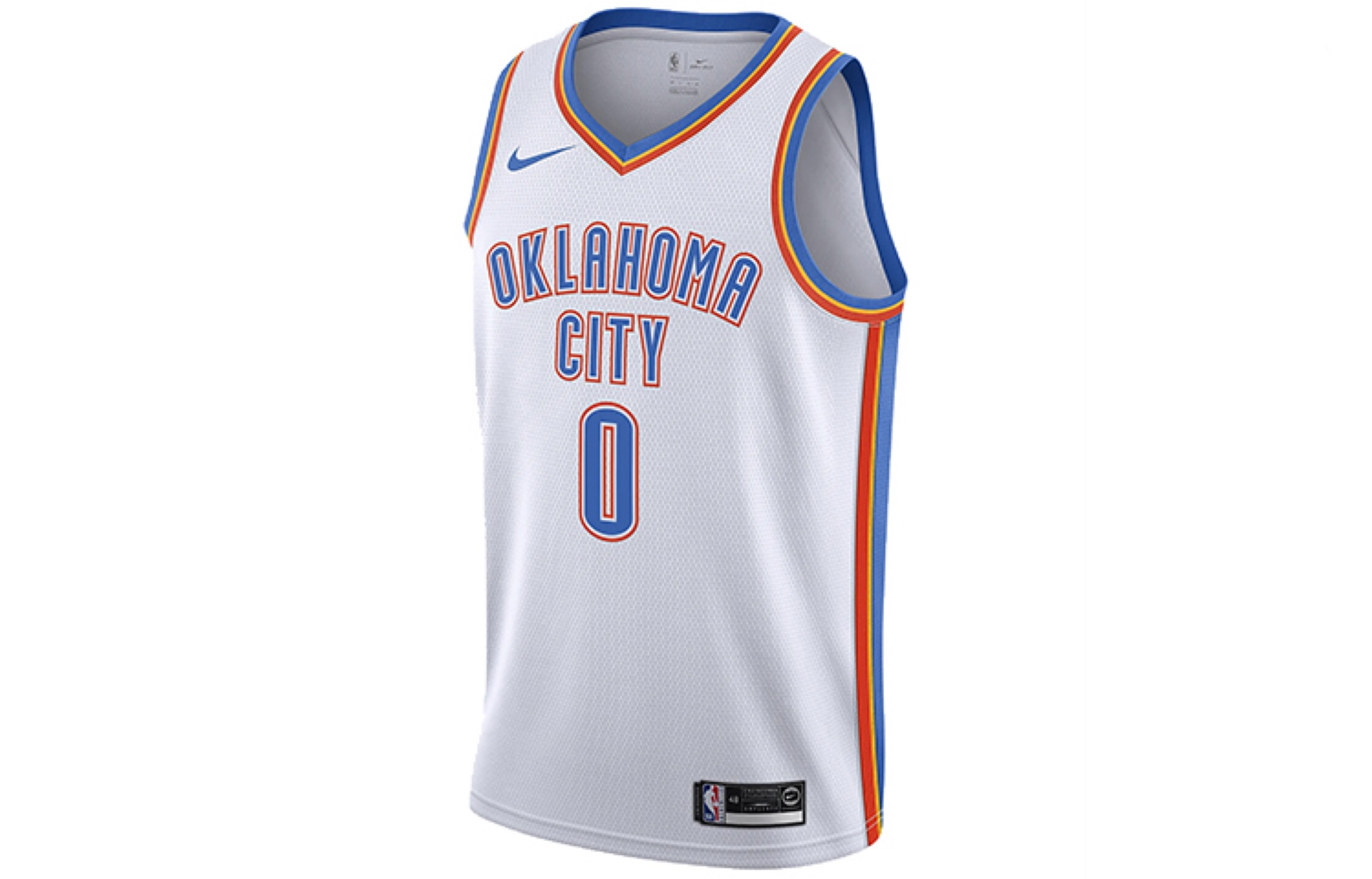 NBA Men Oklahoma City Thunder White New Season #0 WESTBROOK Jersey High Quality Name and Number Print - leoleo123123