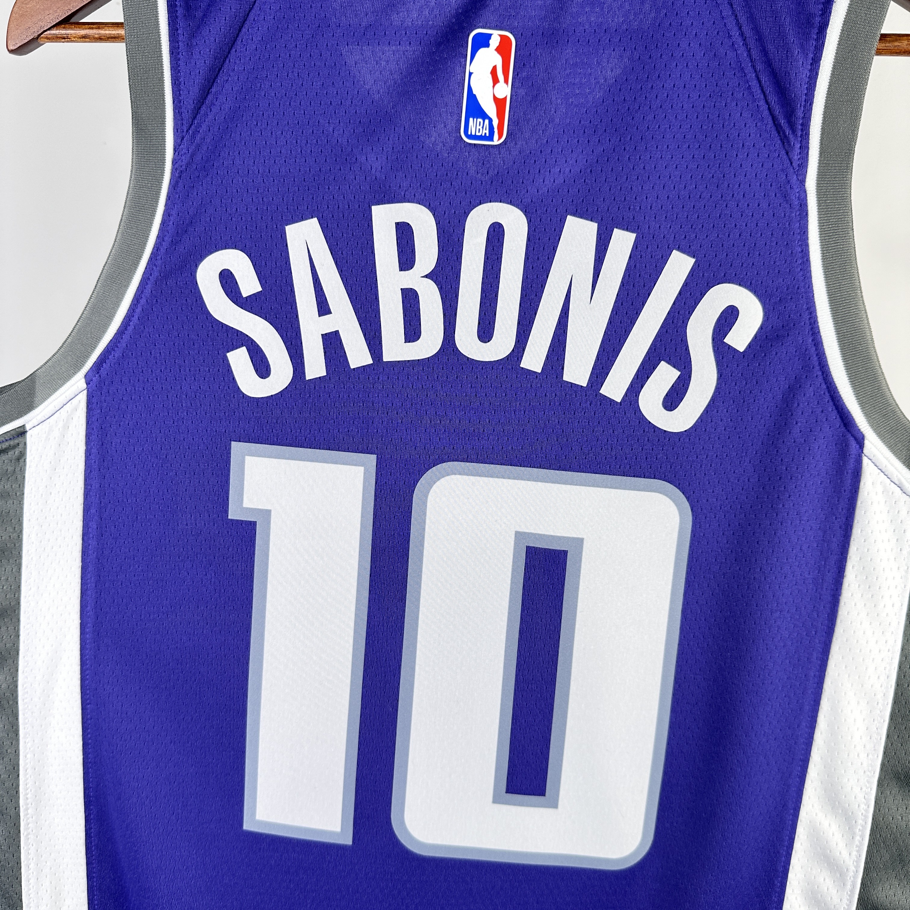 NBA Men 2023 Sacramento Kings Purple #10 SABONIS Jersey High Quality Name and Number Print - leoleo123123