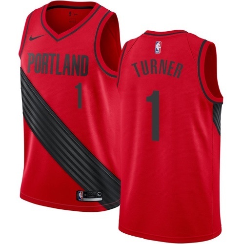NBA Portland Trail Blazers Red #1 TURNER Jersey High Quality Name and Number Print - leoleo123123
