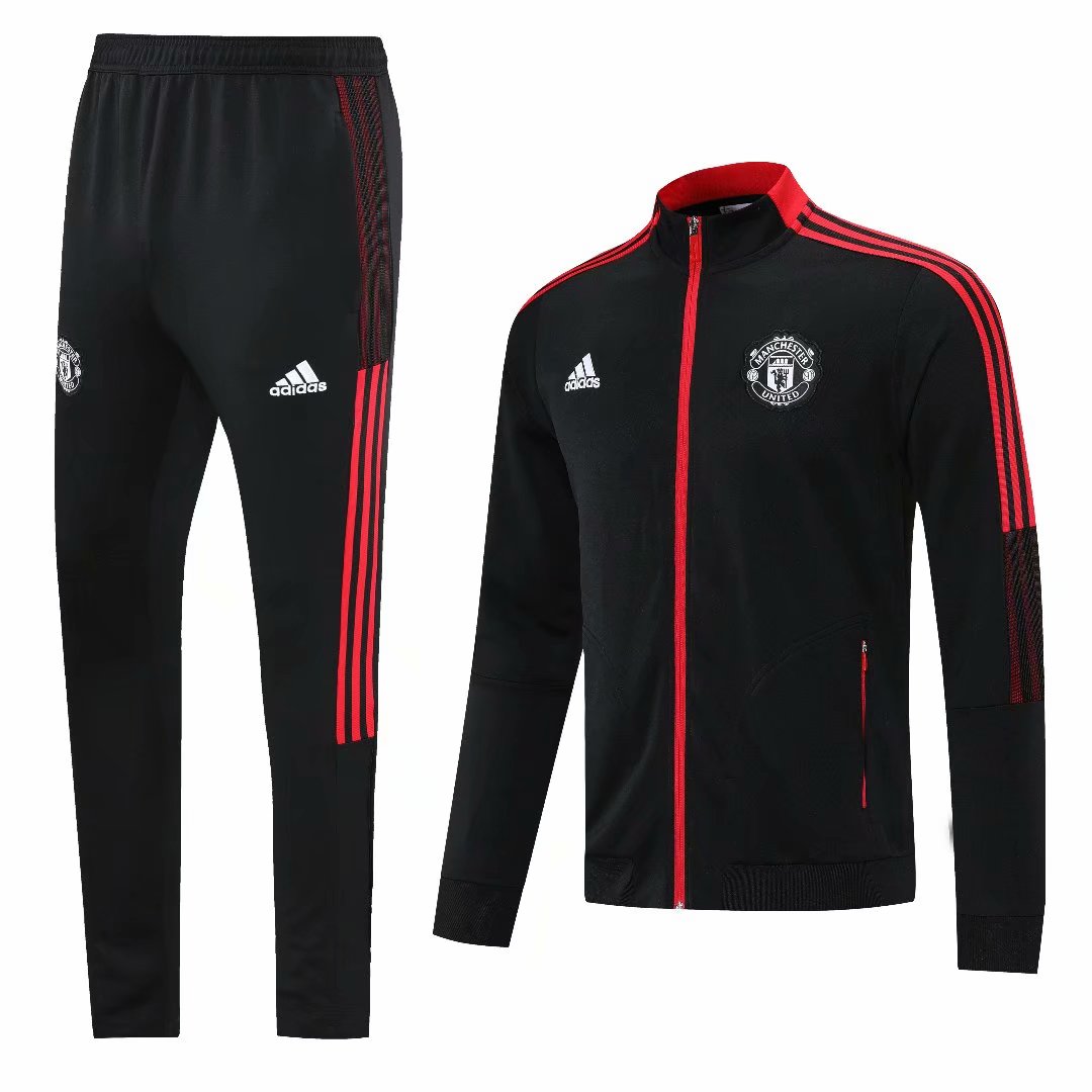 21/22 Man United Black Jacket Tracksuit Thai Quality - leoleo123123