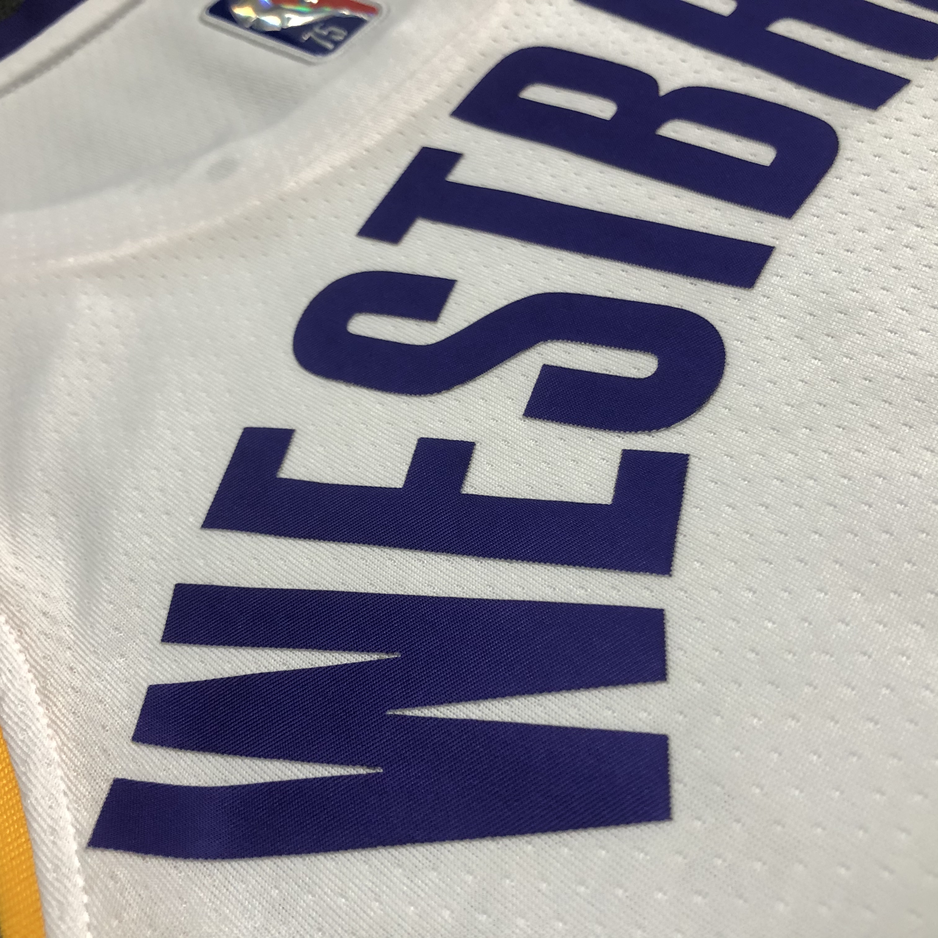 NBA 75th Anniversary Los Angeles Lakers White Round Neck #0 WESTBROOK Jersey High Quality Name and Number Print - leoleo123123