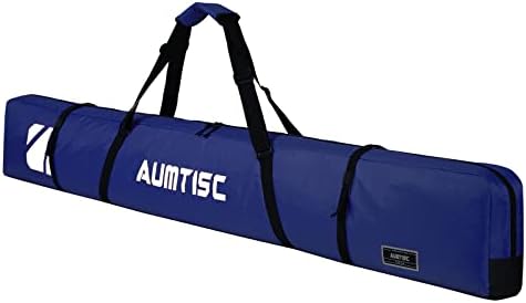 AUMTISC Single Ski Bag Travel Padded to Transport Skis Gear Pocket with Adjustable Handle 170 185 cm (2352) - leoleo123123