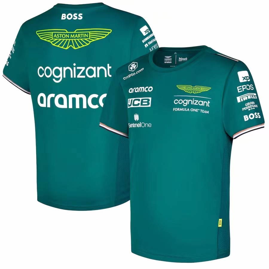 2023 Aston Martin Cognizant F1 Team Round Collar T-Shirt - leoleo123123