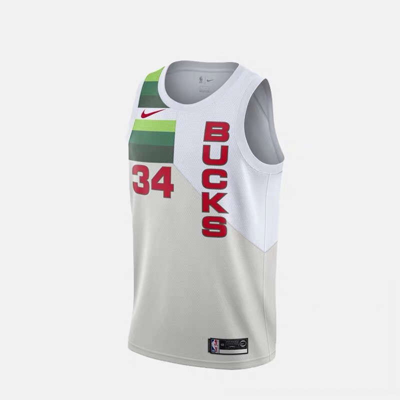 NBA Men Milwaukee Bucks Special Version White #34 ANTETOKOUNMPO Jersey High Quality Name and Number Print - leoleo123123