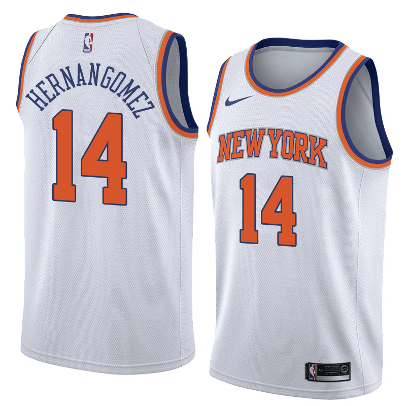 NBA Men New York Knicks White #14 HERNANGOMEZ Jersey High Quality Name and Number Print - leoleo123123