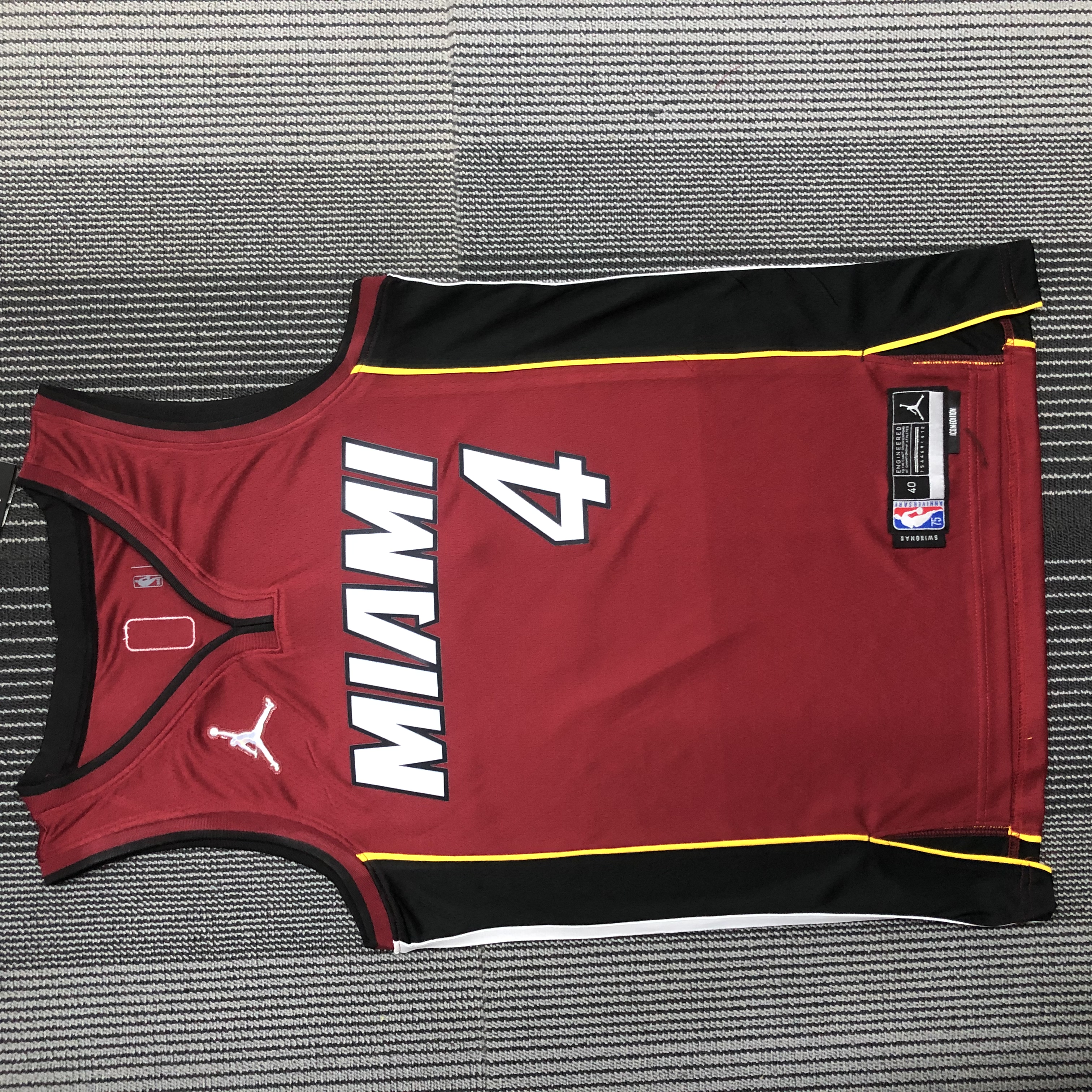 NBA Men 75th Anniversary Miami Heat Red #4 OLADIPO Jersey High Quality Name and Number Print - leoleo123123