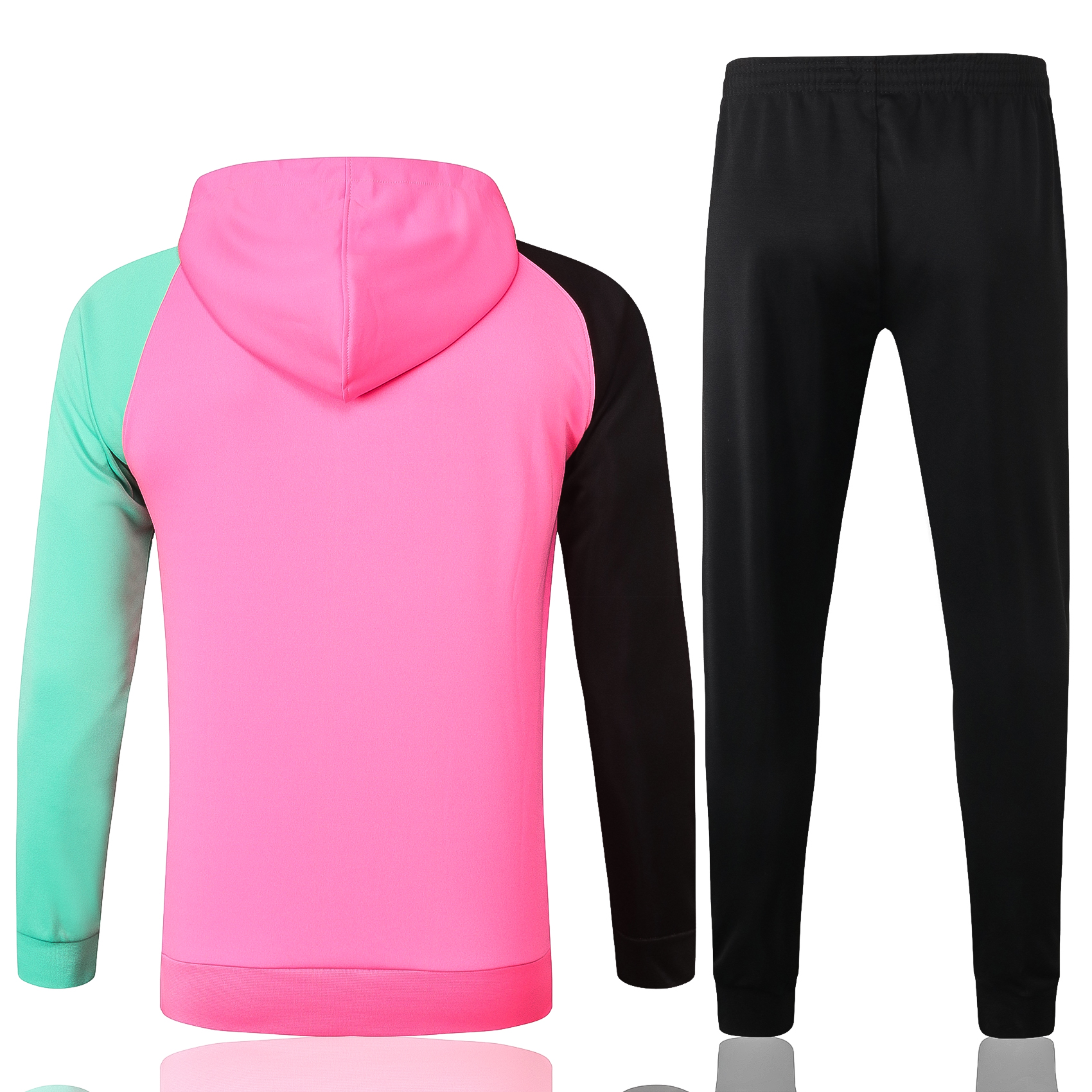 20-21 Barcelona Pink with Black & Green Sleeves Jacket Tracksuit Thai Quality - leoleo123123