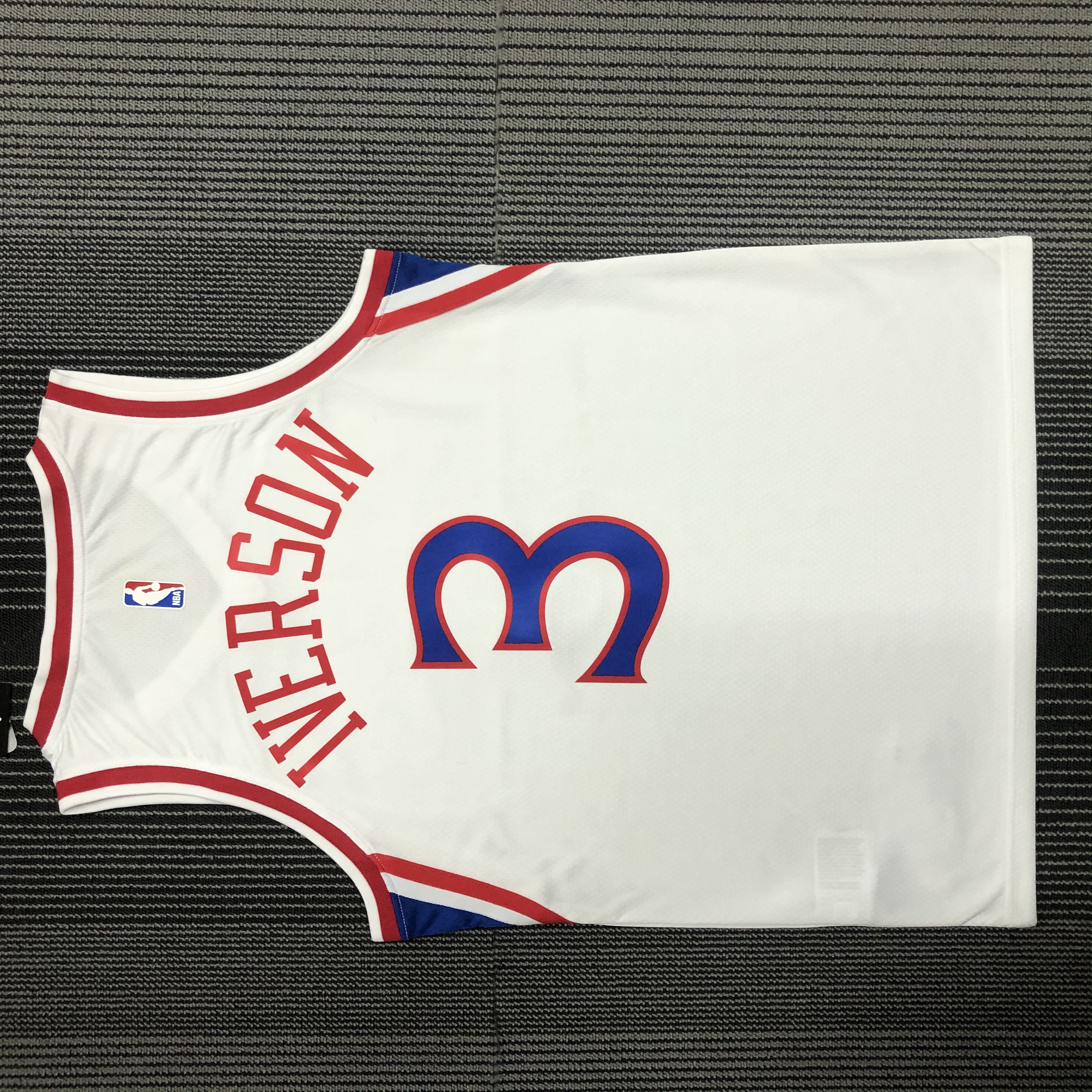 NBA Men Philadelphia 76ers White V-neck #3 IVERSON Jersey High Quality Name and Number Print - leoleo123123