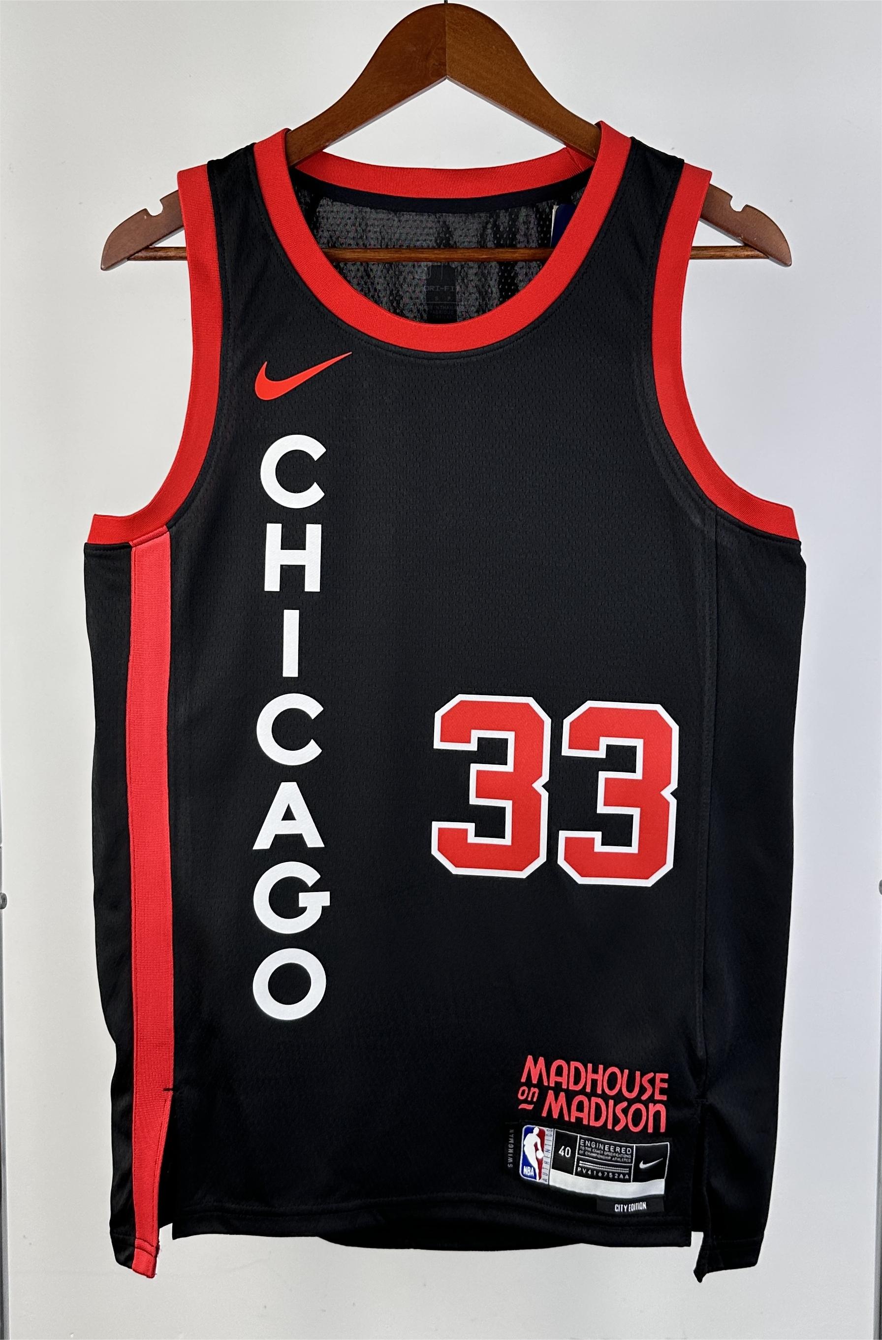 NBA 2024 Chicago Bulls City Edition Black #33 PIPPEN Jersey High Quality - leoleo123123