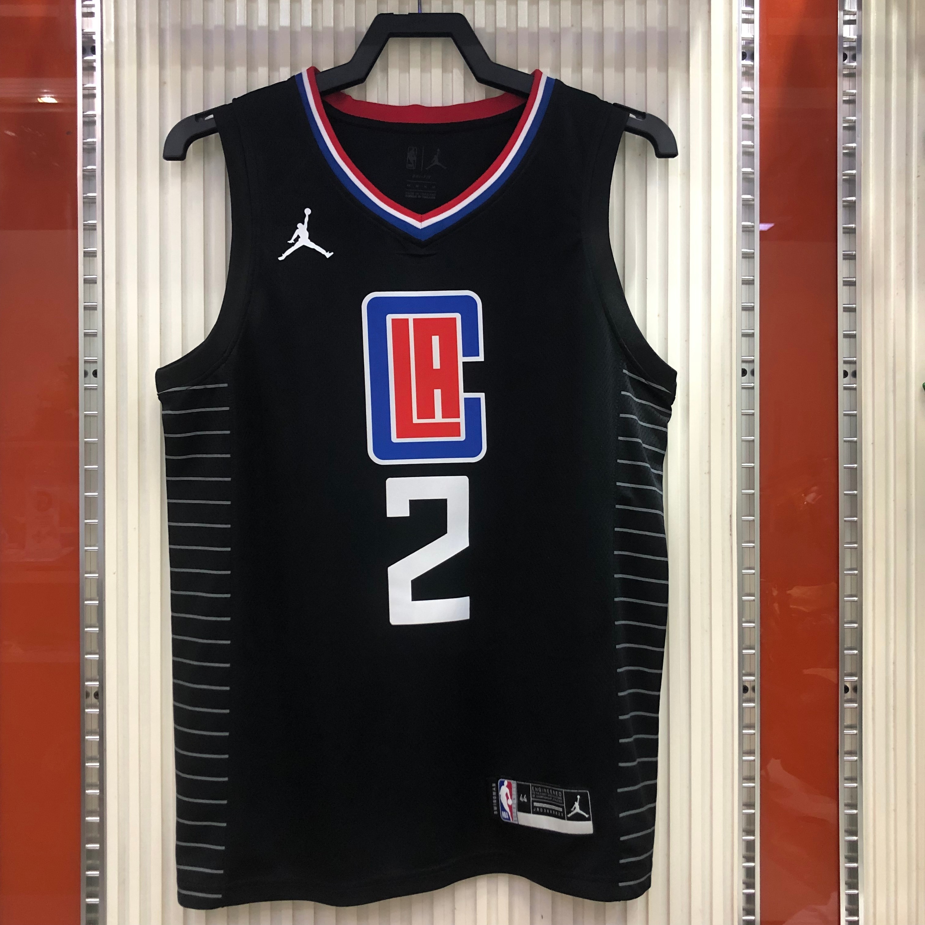 NBA Men Season 20-21 Los Angeles Clippers Black City #2 LEONARD Jersey with Jordan Logo High Quality Name and Number Print - leoleo123123