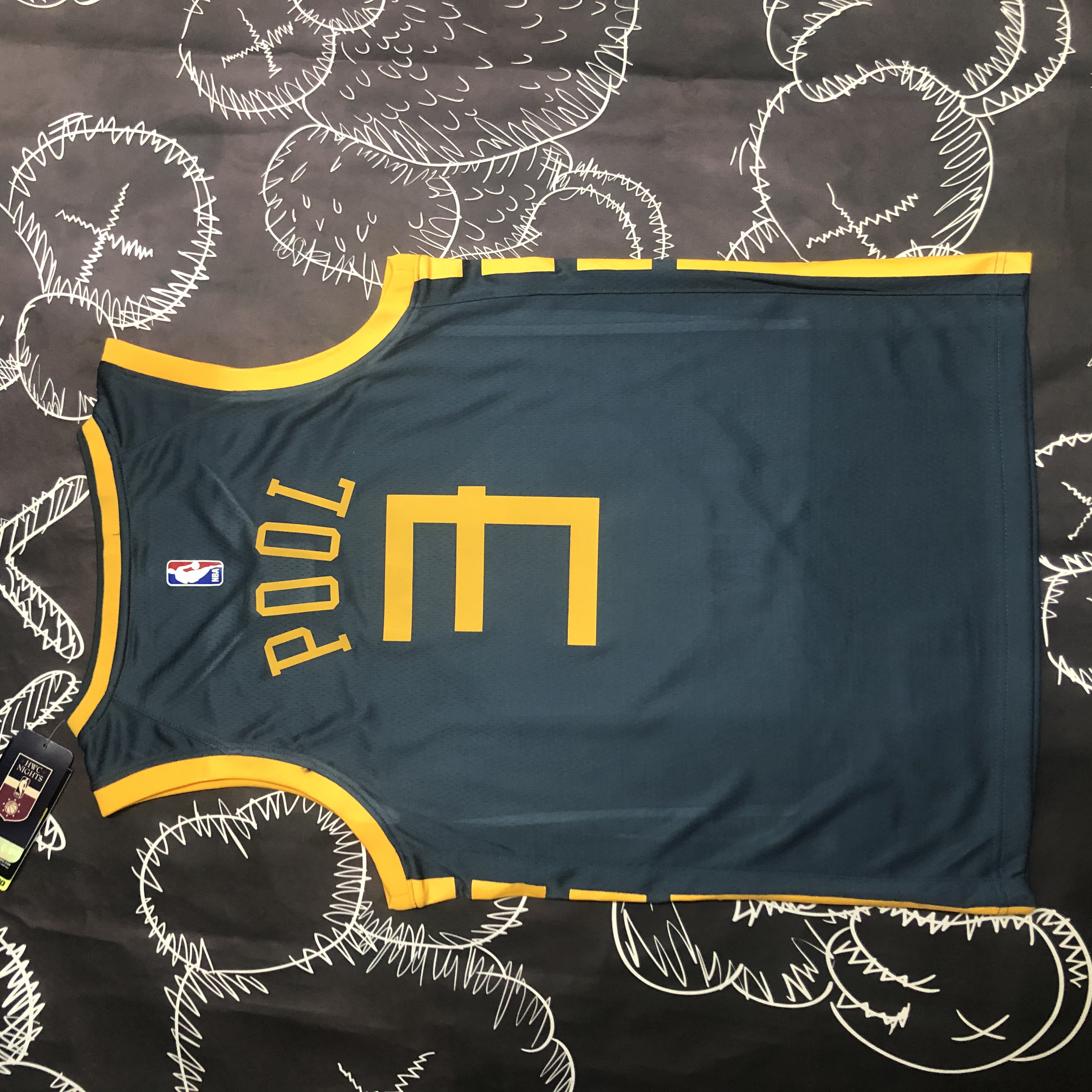 NBA Men Season 2018 Golden State Warriors Dark Grey #3 POOL Jersey High Quality Name and Number Print - leoleo123123