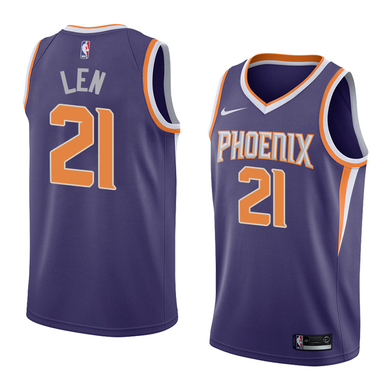 NBA Men Phoenix Suns Purple #21 LEN Jersey High Quality Name and Number Print - leoleo123123