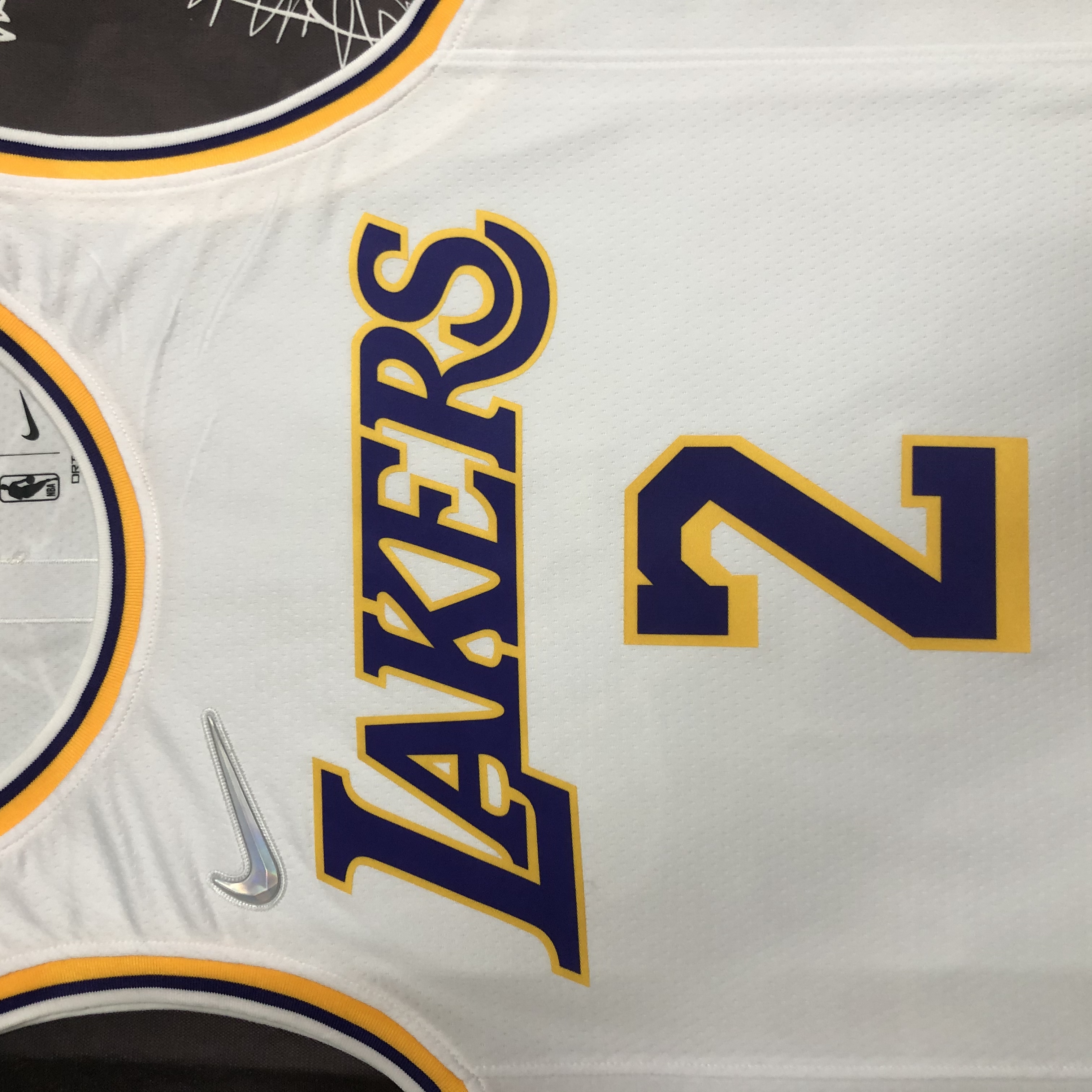 NBA 75th Anniversary Los Angeles Lakers White Round Neck #2 IRVING Jersey High Quality Name and Number Print - leoleo123123
