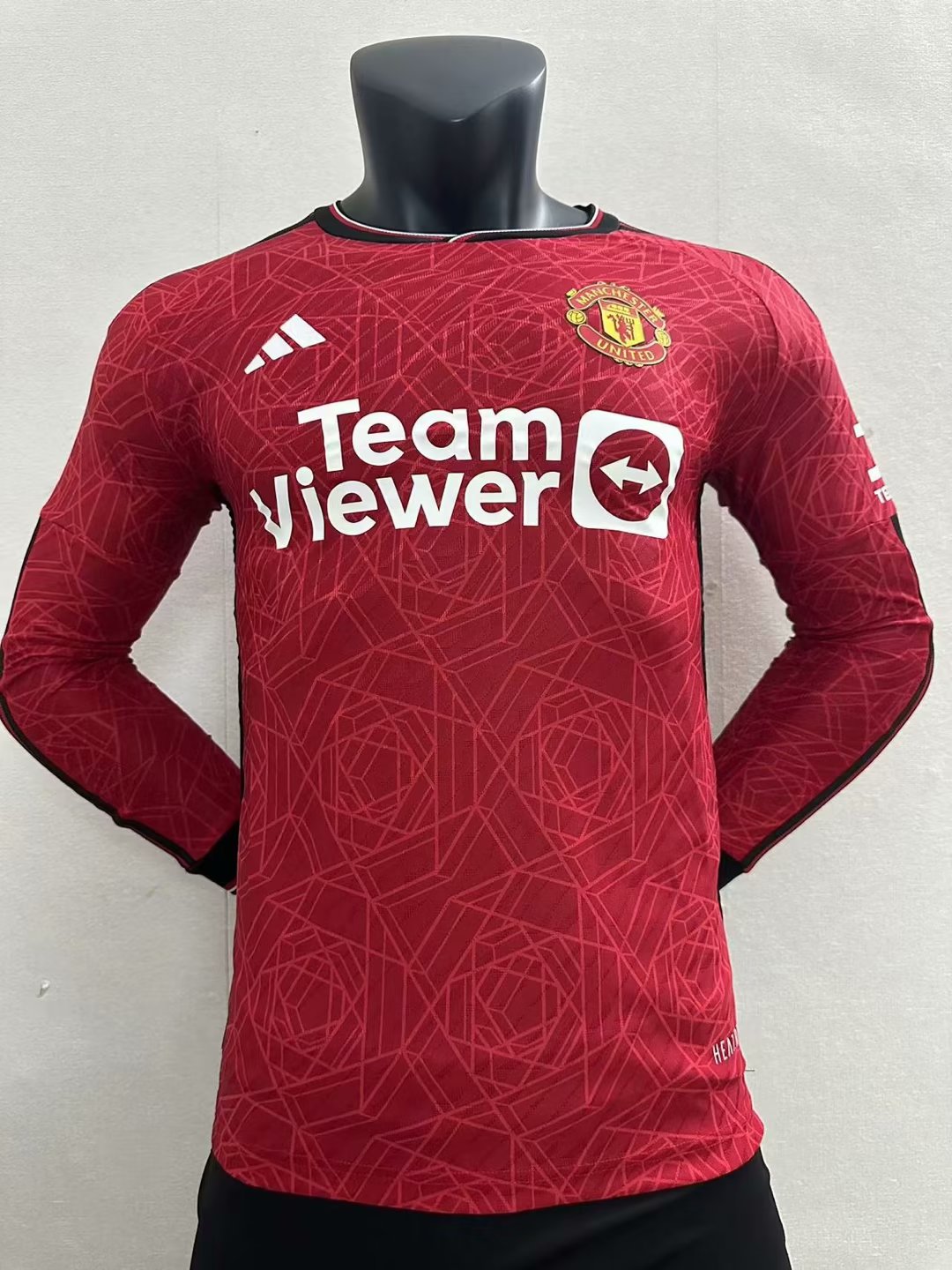 23/24 Man United Home Jersey Long Sleeve Player Version 1:1 Quality - leoleo123123