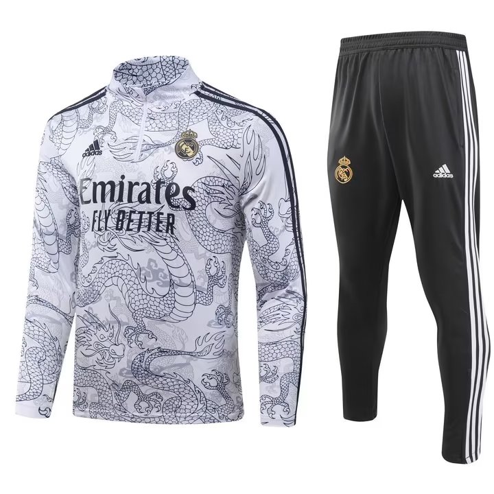 23/24 Real Madrid White Sweater Tracksuit Thai Quality - leoleo123123