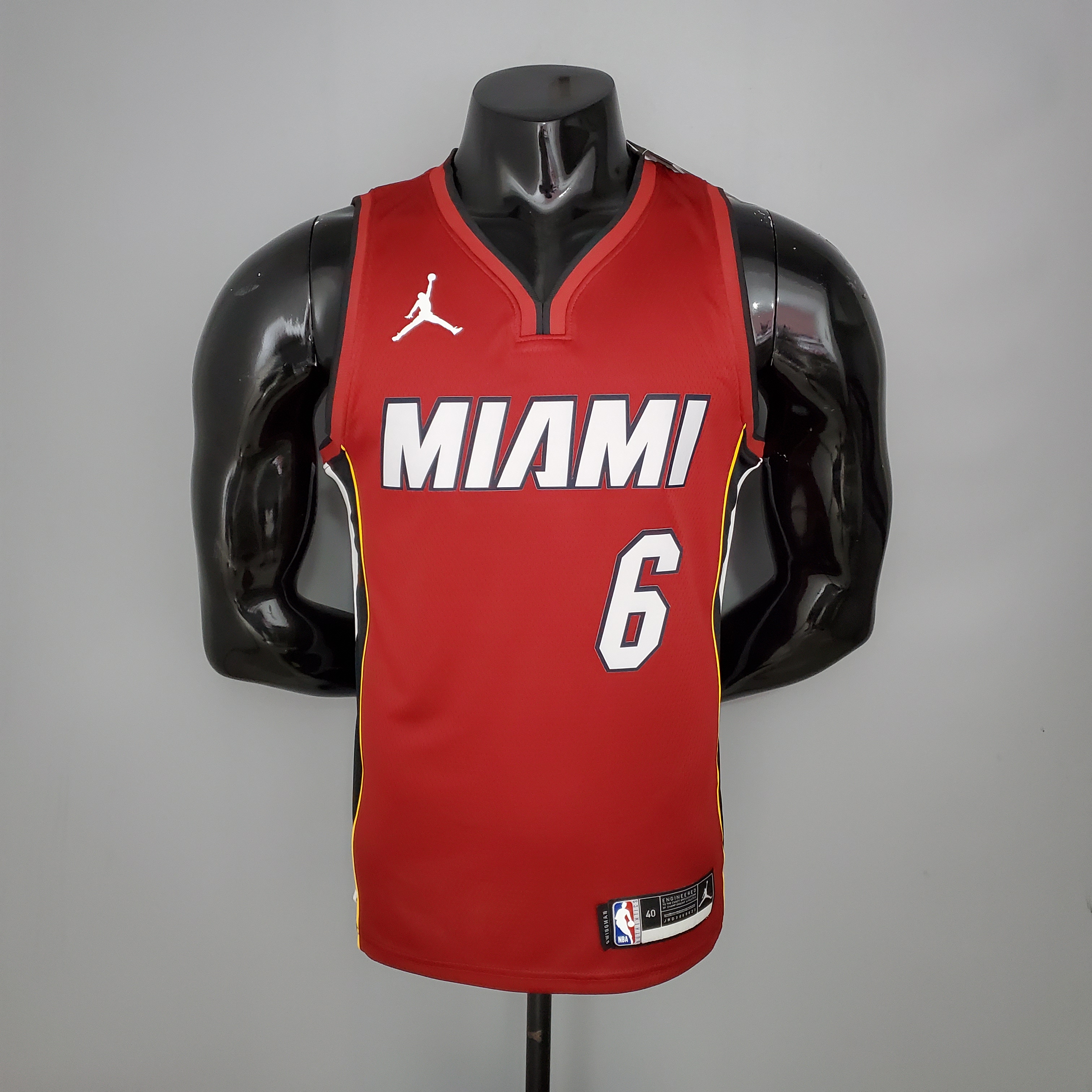 NBA Season 2021 Men Miami Heat Red #6 JAMES Jersey with Jordan Logo High Quality Name and Number Print - leoleo123123