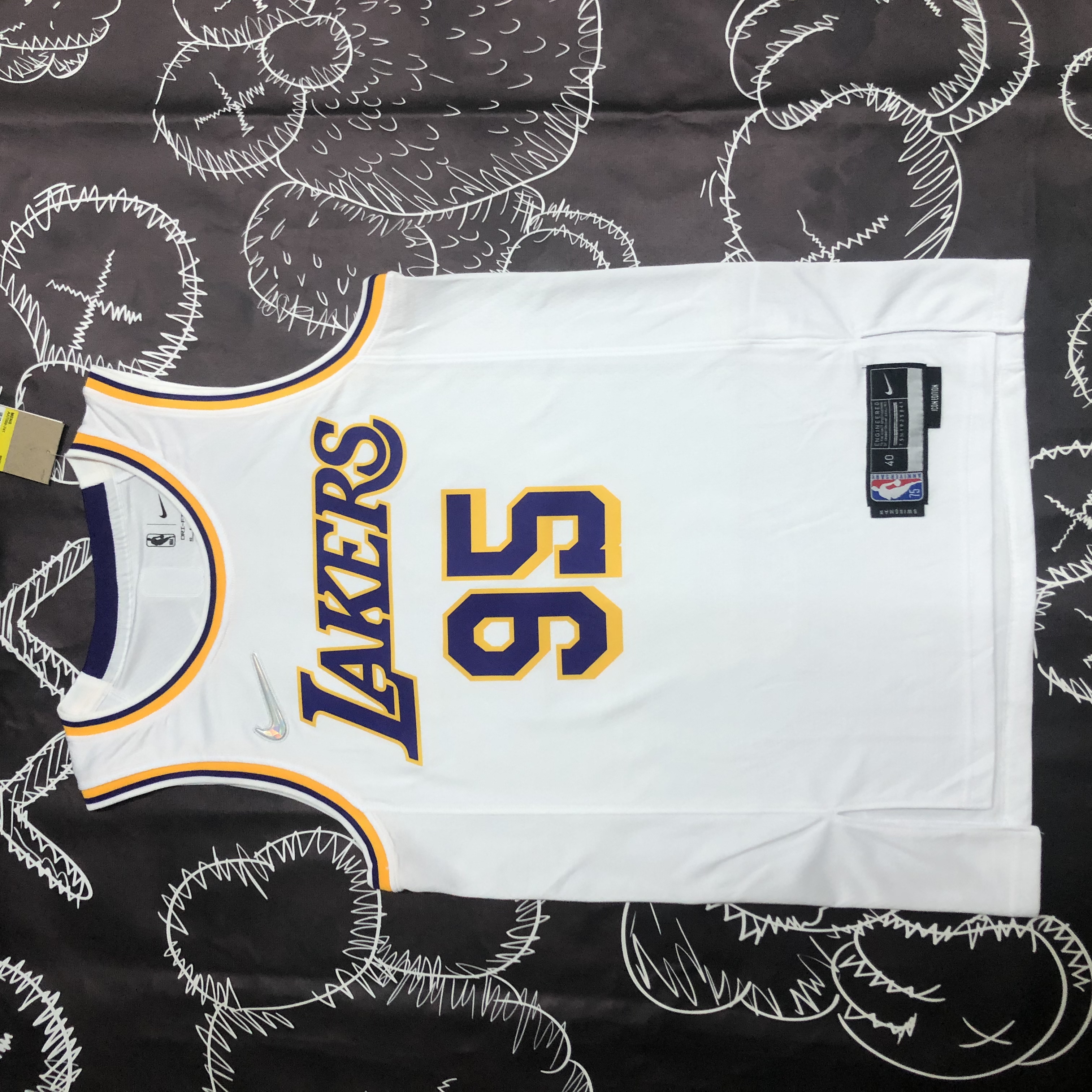 NBA 75th Anniversary Los Angeles Lakers White Round Neck #95 TOSCANO Jersey High Quality Name and Number Print - leoleo123123