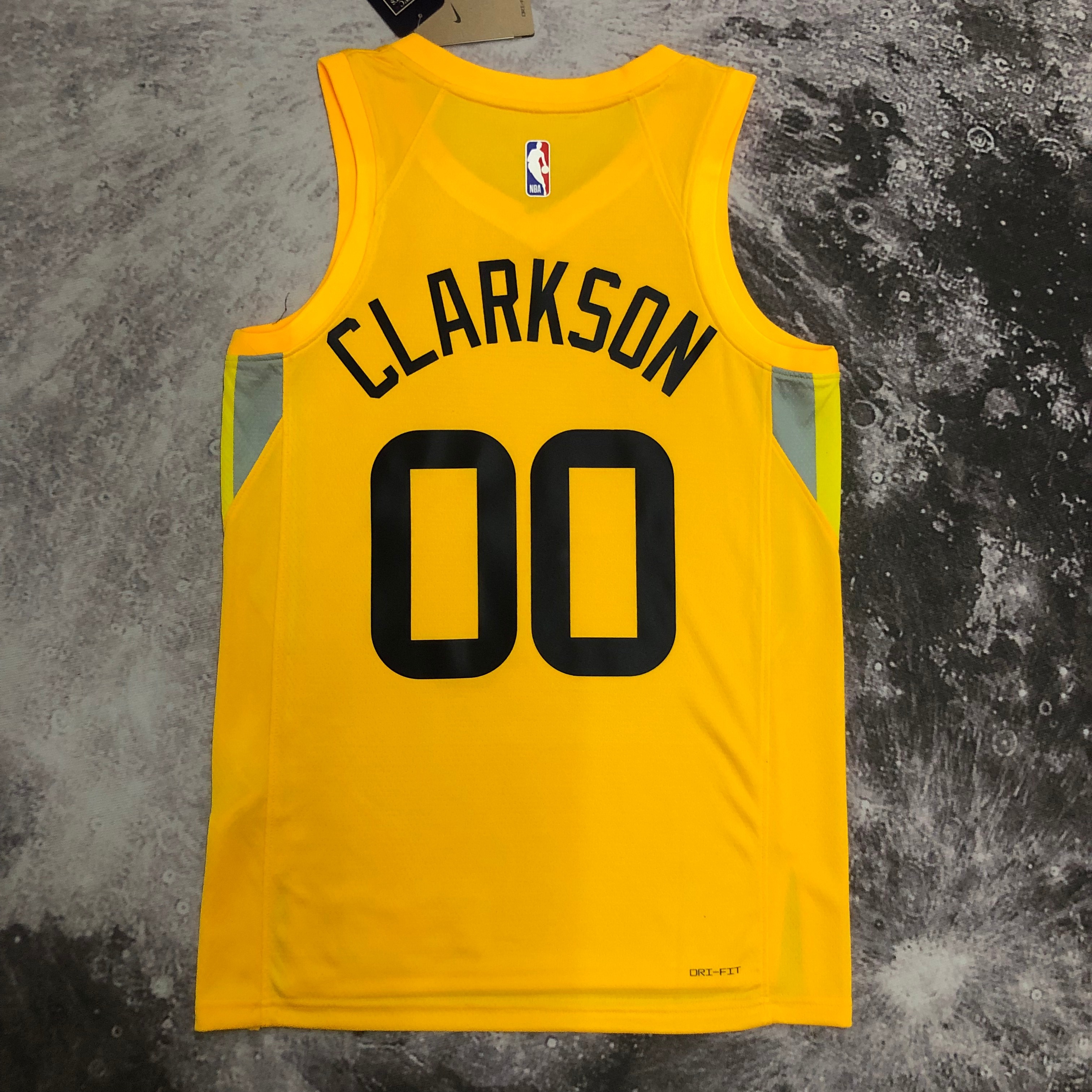 NBA 2023 Men Utah Jazz Yellow #00 CLARKSON Jersey High Quality Name and Number Print - leoleo123123