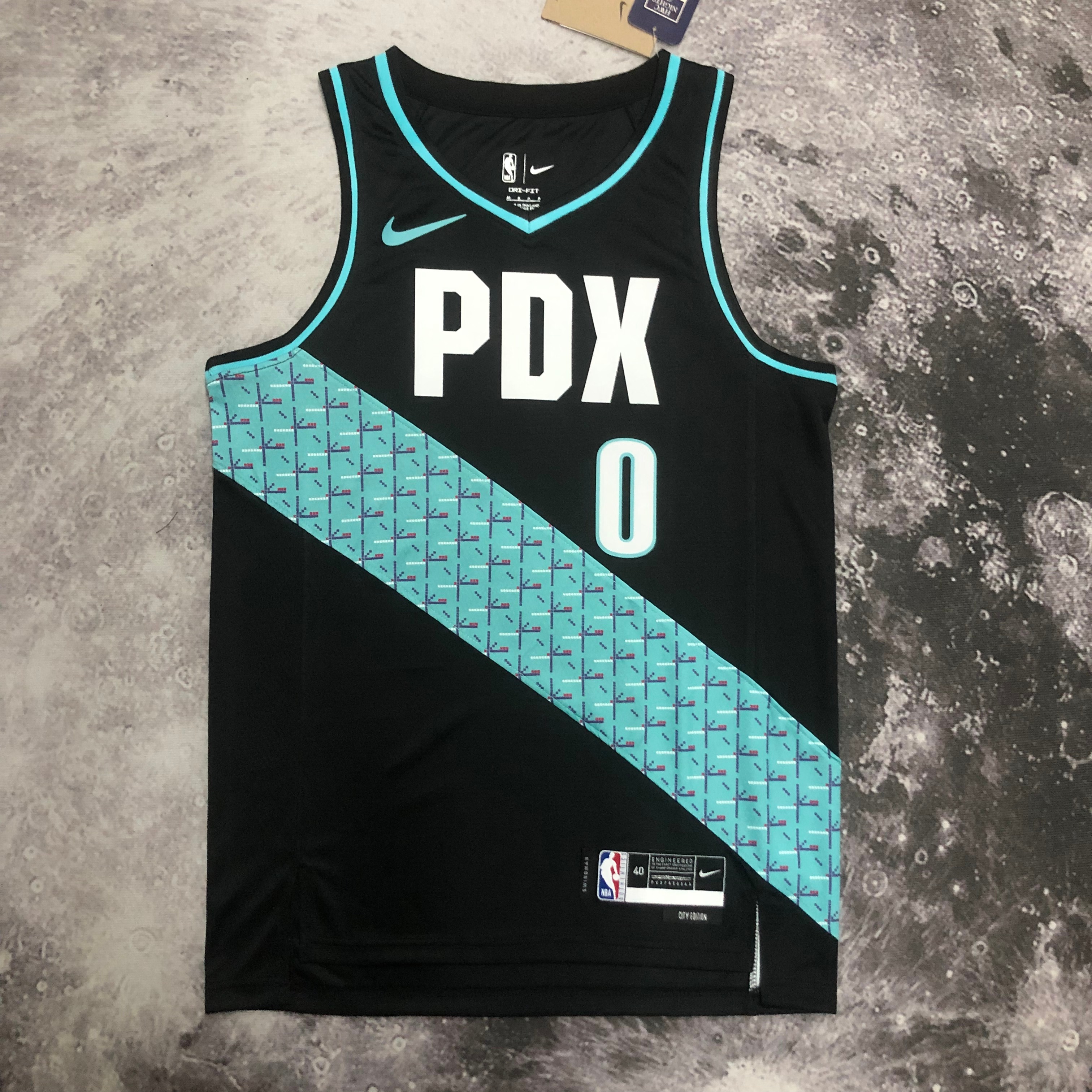 NBA Season 2023 Portland Trail Blazers Black #0 LILLARD Jersey High Quality Name and Number Print - leoleo123123
