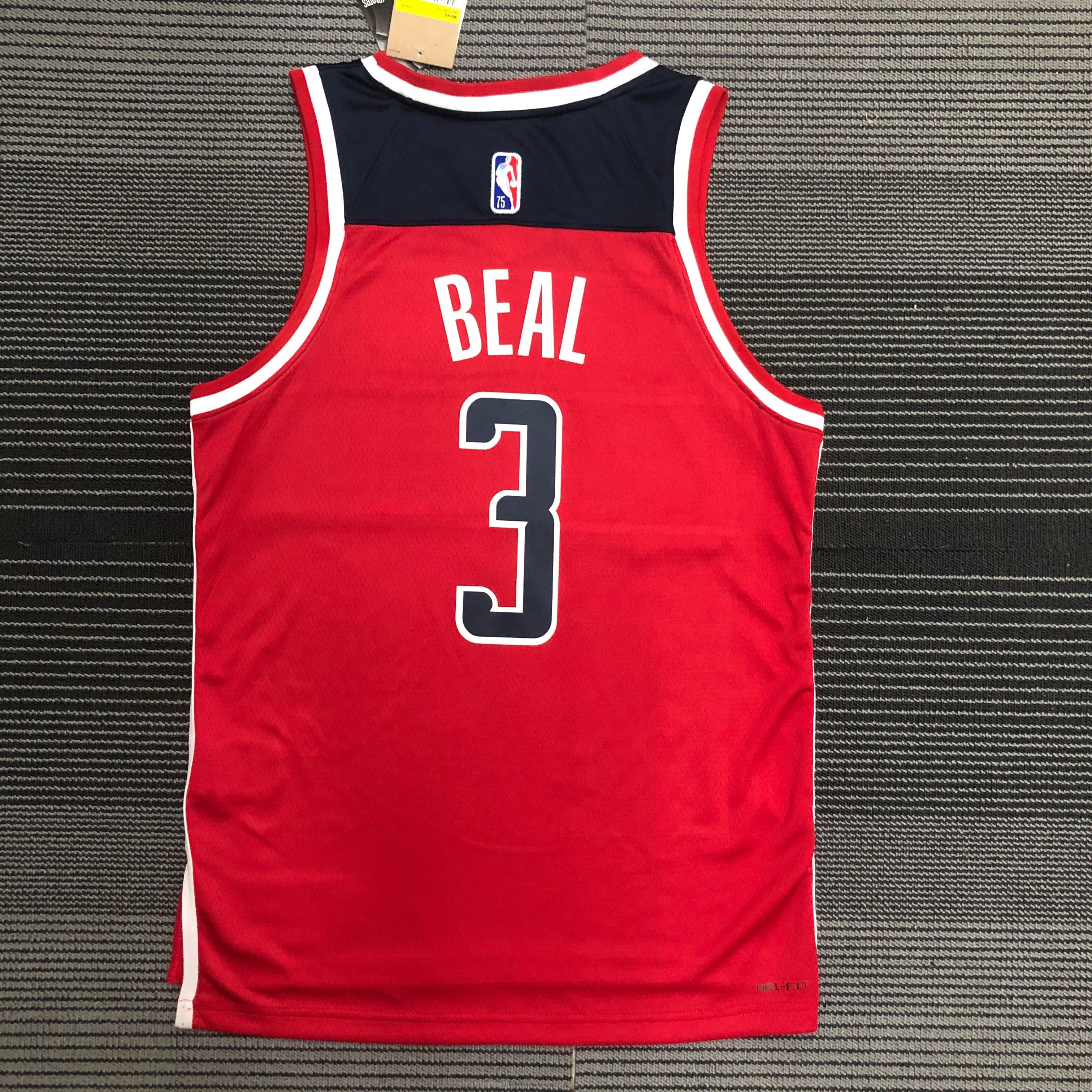 NBA 75th Anniversary Men Washington Wizards Red #3 BEAL Jersey High Quality Name and Number Print - leoleo123123