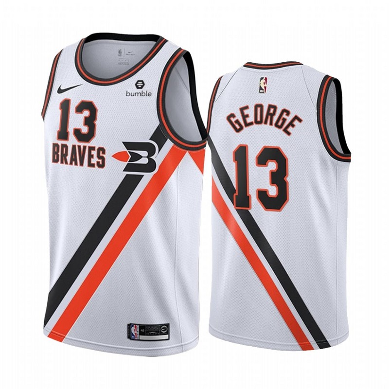 NBA Men Los Angeles Clippers Retro White #13 GEORGE Jersey High Quality Name and Number Print - leoleo123123