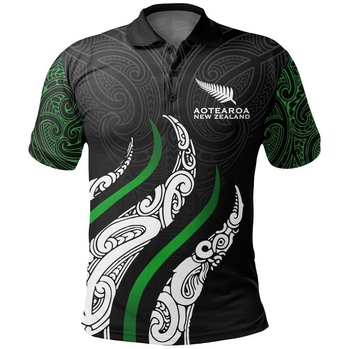 Rugby 2021-2021 All Blacks Maori Green and Black Rugby Polo High Quality - leoleo123123