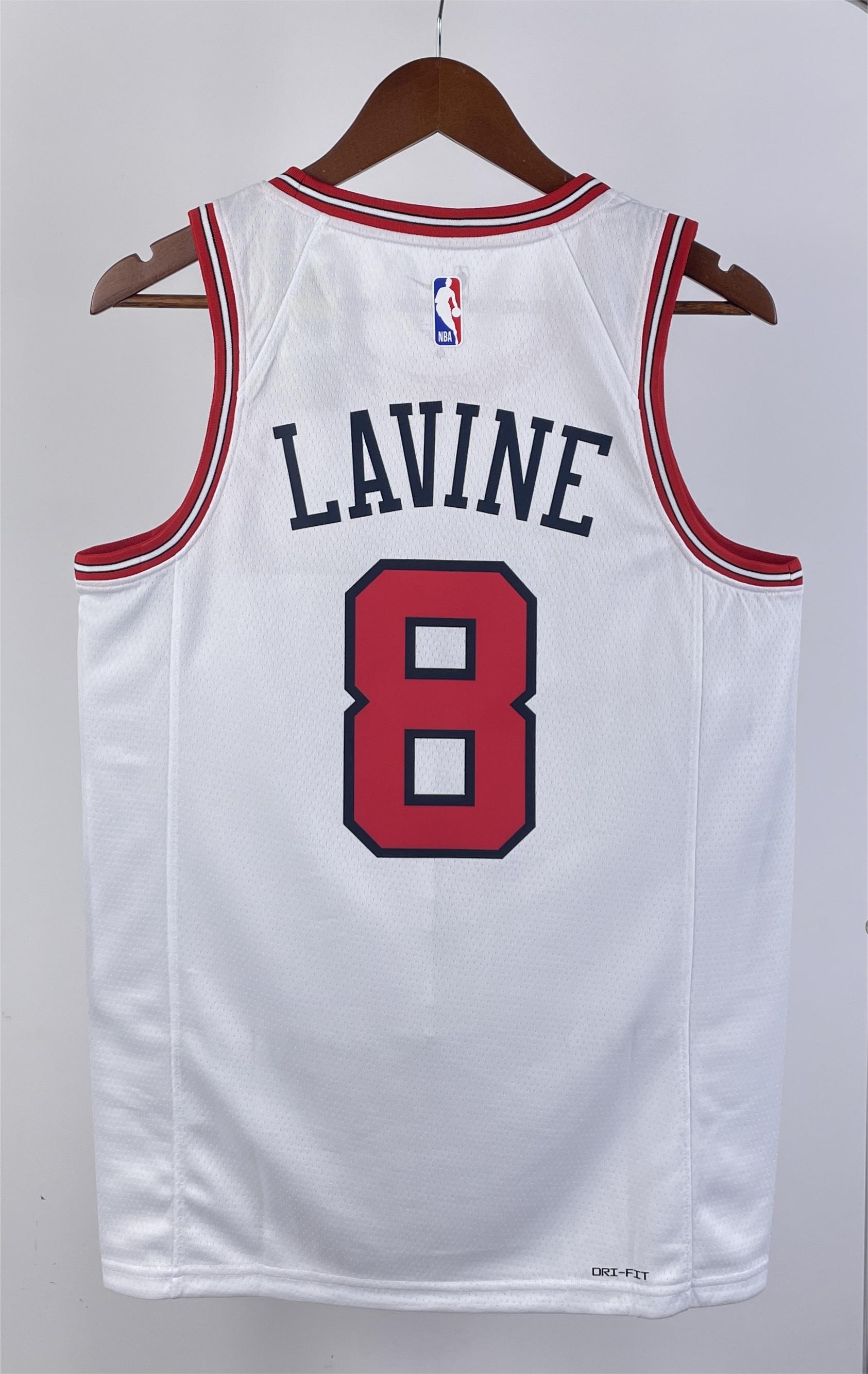 NBA Men 2023 Chicago Bulls White #8 LAVINE Jersey High Quality Name and Number Print - leoleo123123