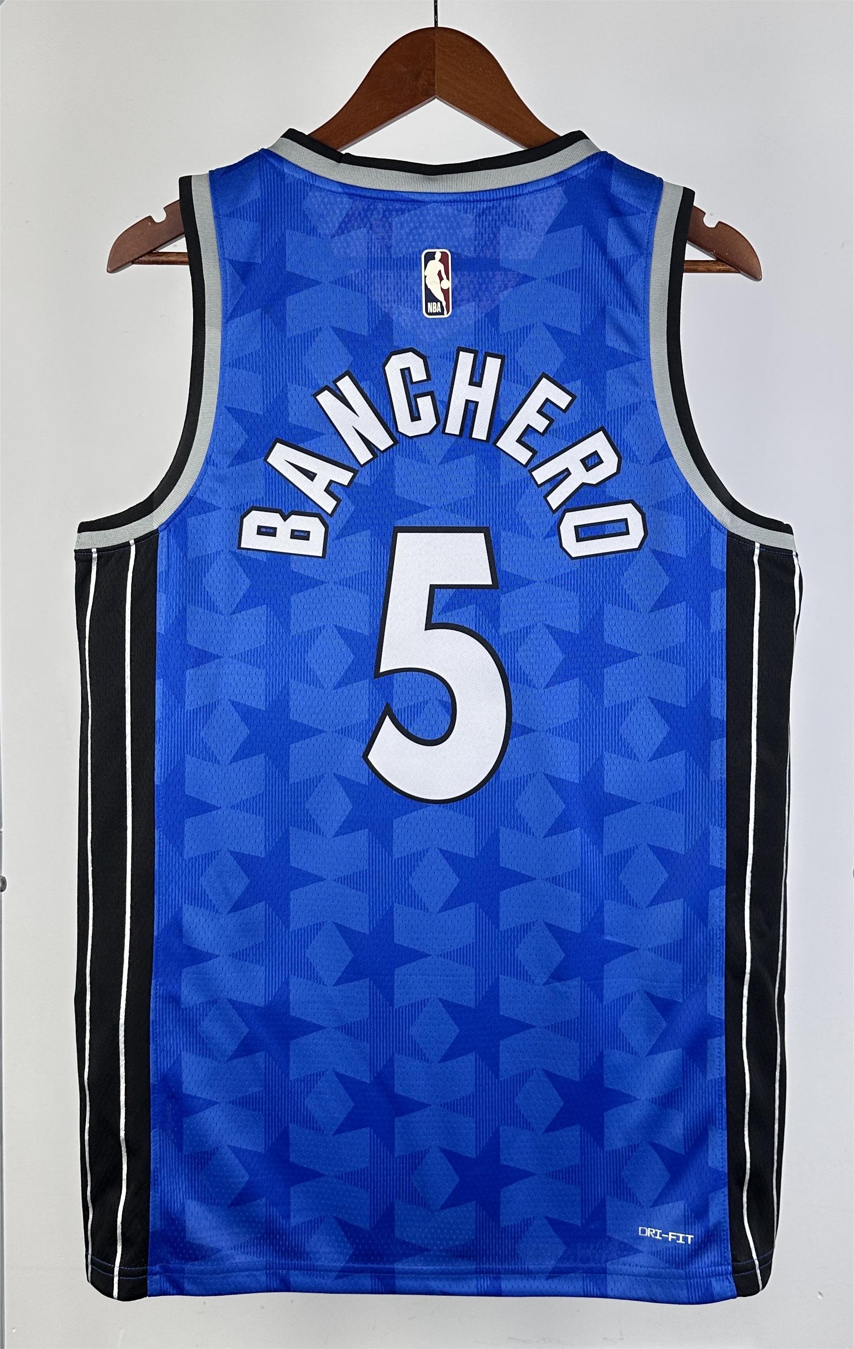 NBA Season 2024 Orlando Magic Retro Blue #5 BANCHERO Jersey High Quality Name and Number Print - leoleo123123