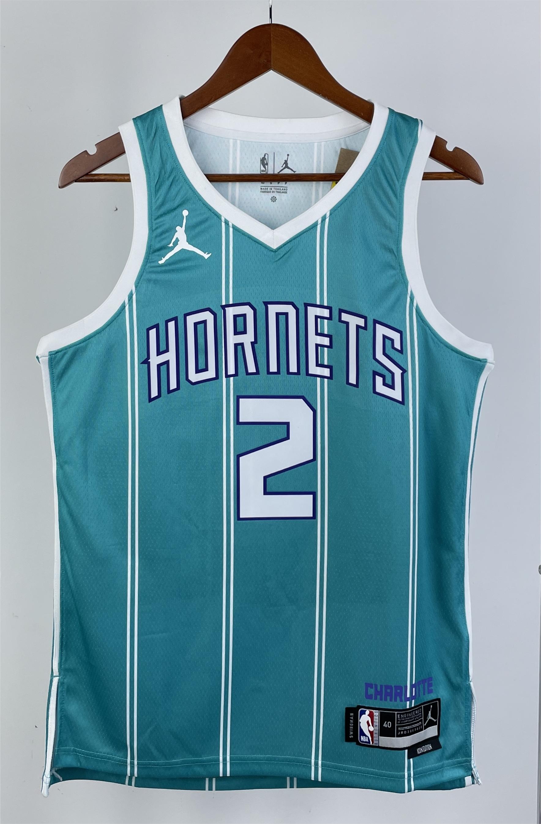 NBA Men 2023 Charlotte Hornets Green #2 BALL Jersey High Quality Name and Number Print - leoleo123123