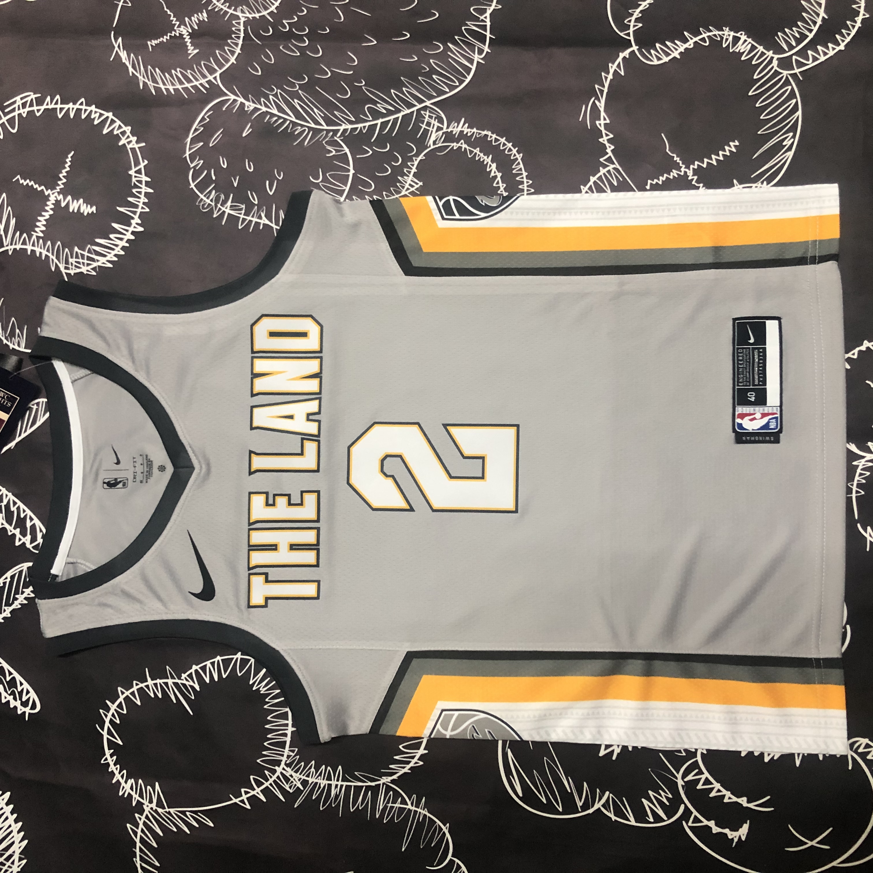 NBA Season 2018 Men Cleveland Cavaliers Grey #2 IRVING Jersey High Quality Name and Number Print - leoleo123123