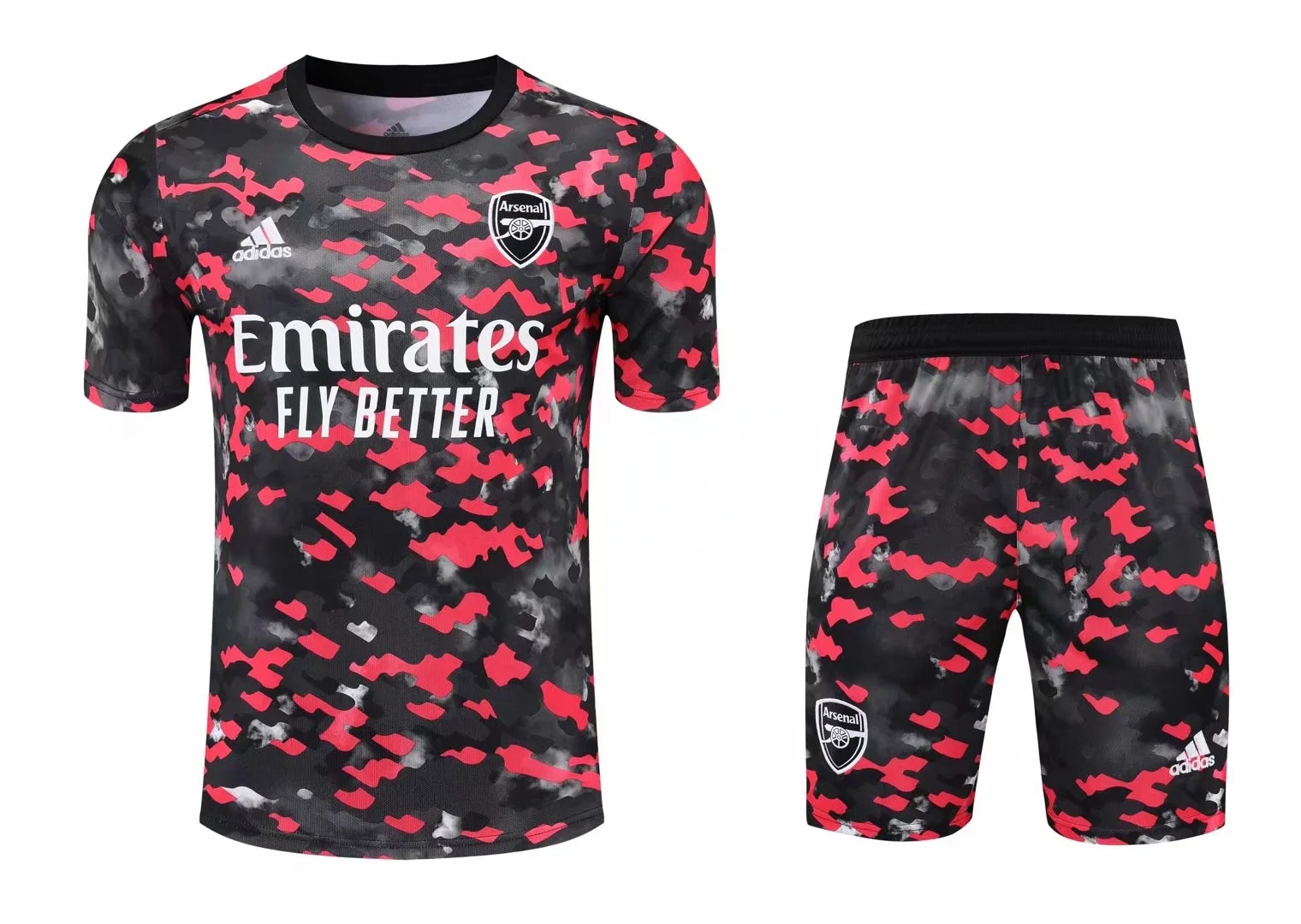 21-22 Arsenal Camouflage Training Set--Short Sleeve and Short Pant Training Tracksuit - leoleo123123