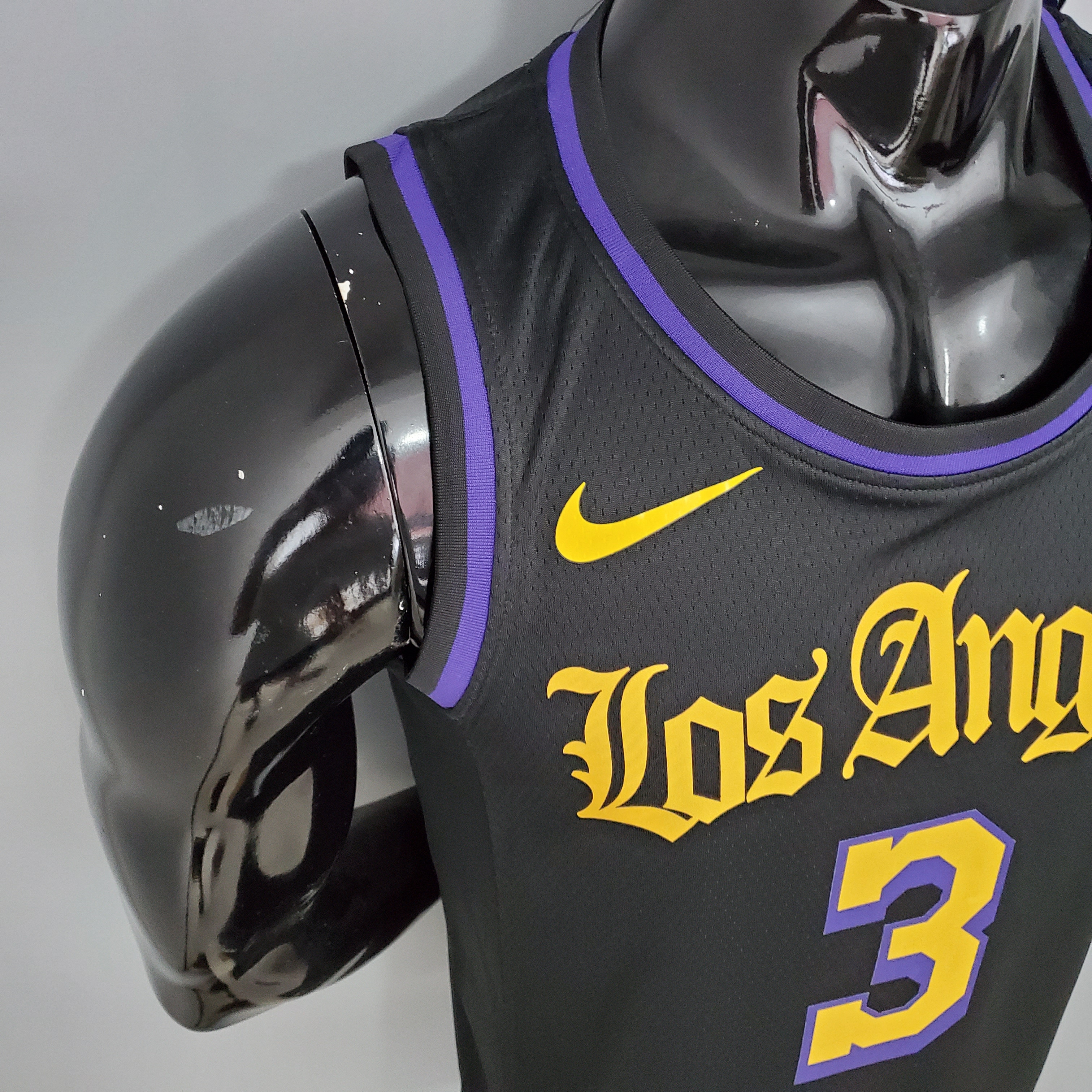 2021 DAVIS#3 Los Angeles Lakers Black Latin Black NBA Jersey High Quality Name and Number Print - leoleo123123