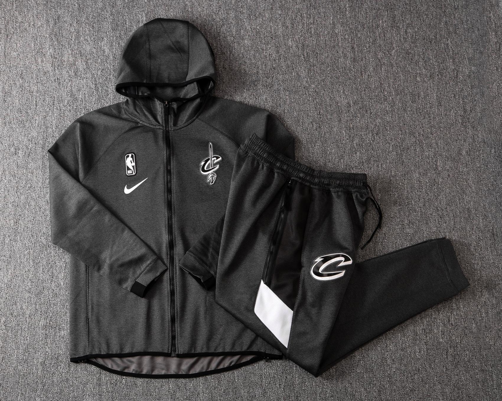 NBA Cleveland Cavaliers Dark Grey with Cap Jacket Tracksuit High Quality - leoleo123123