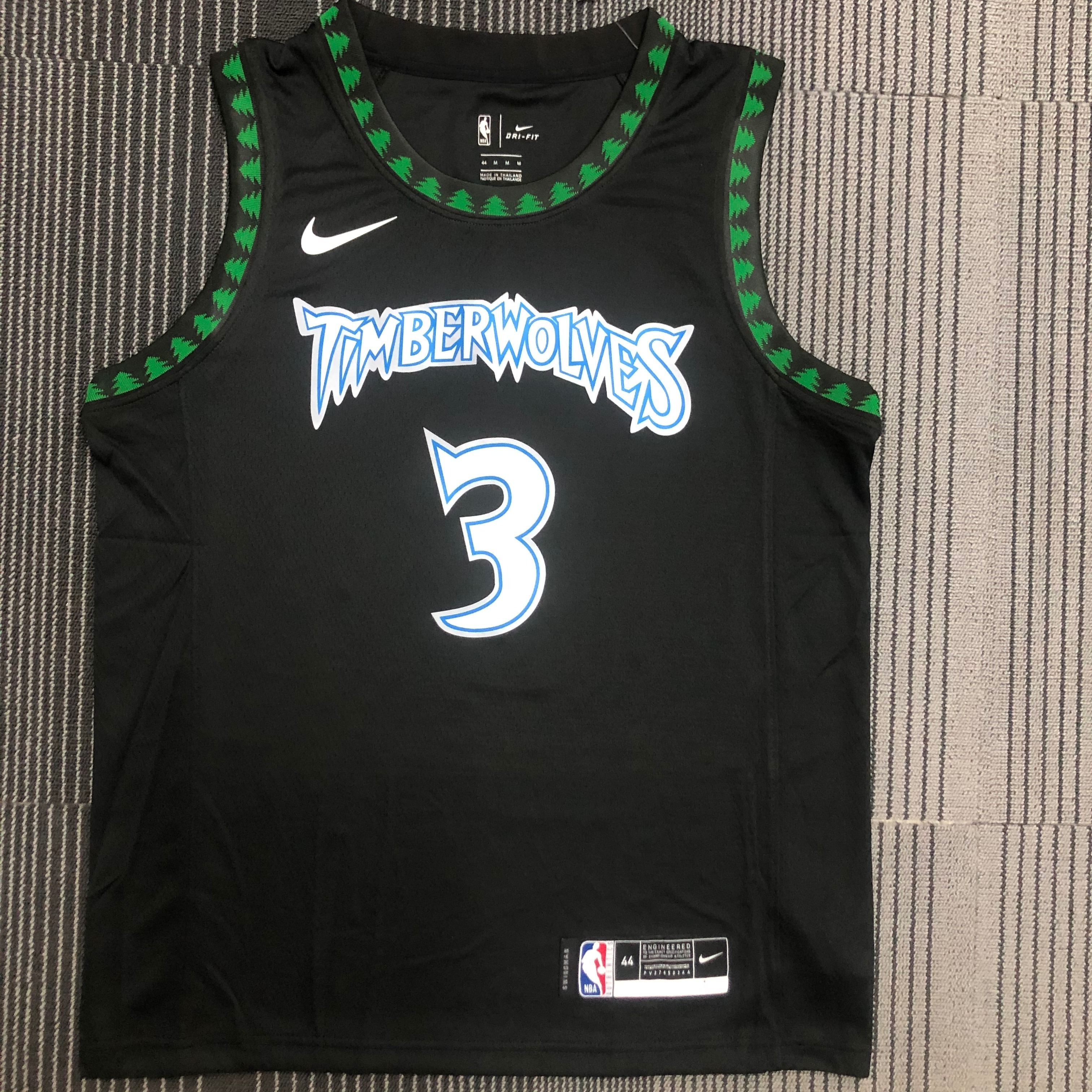 NBA Men Minnesota Timberwolves Retro Black #3 MARBURY Jersey High Quality Name and Number Print - leoleo123123