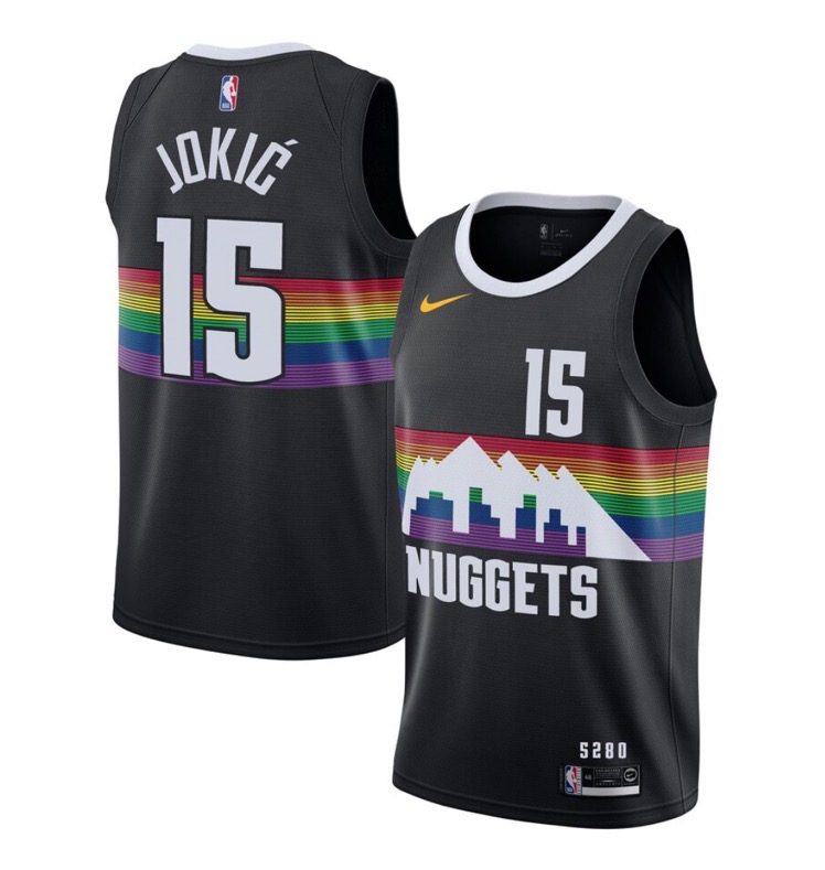 NBA Men Denver Nuggets Black City #15 JOKIC Jersey High Quality Name and Number Print - leoleo123123