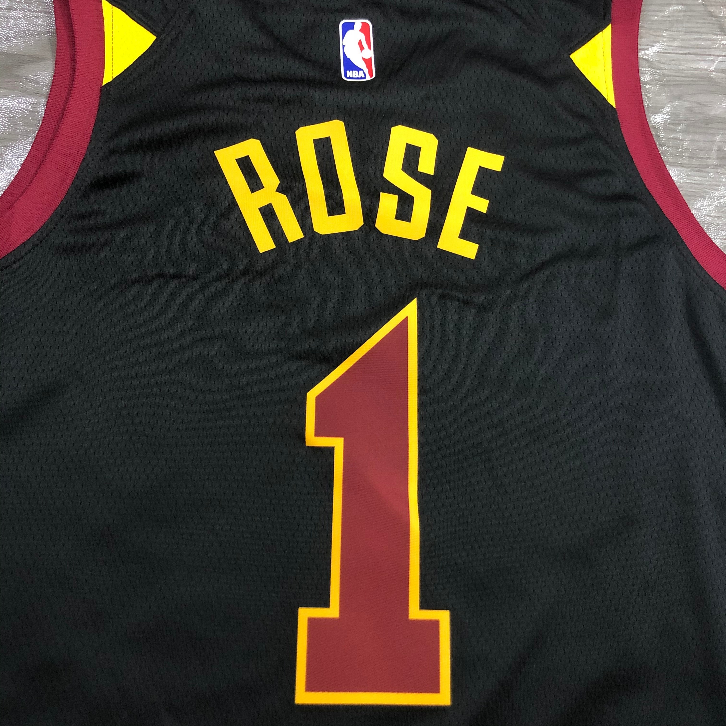NBA Men Season 2021 Cleveland Cavaliers Black #1 ROSE Jersey High Quality Name and Number Print - leoleo123123