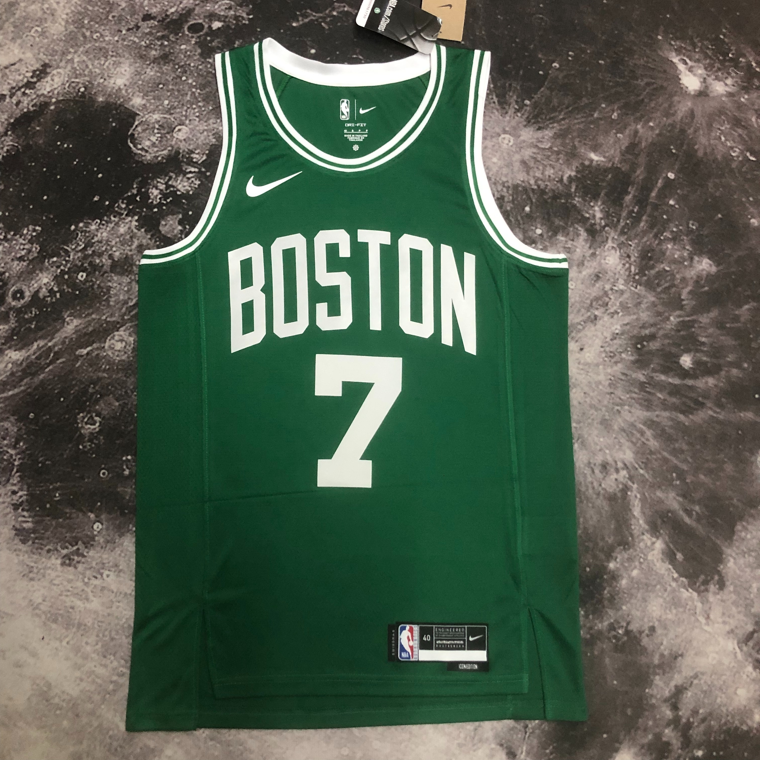 NBA Men Season 2023 Boston Celtics Green #7 BROWN Jersey High Quality Name and Number Print - leoleo123123