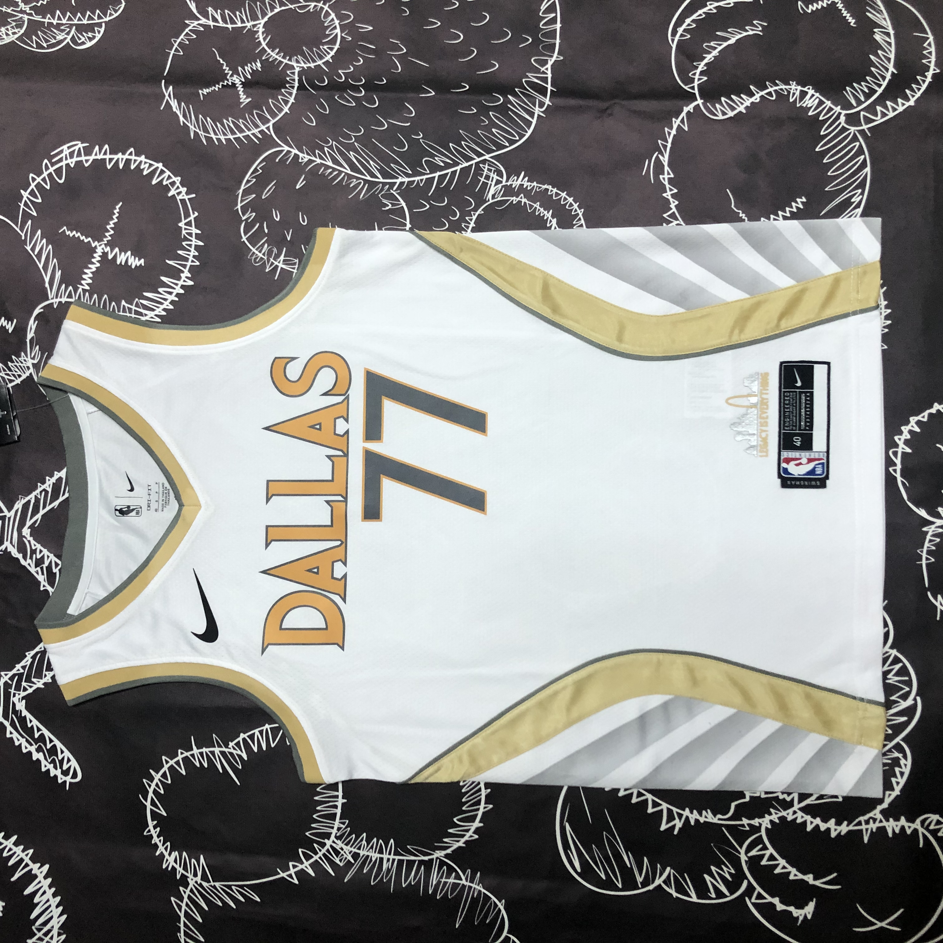NBA Men Season 2020 Dallas Mavericks White #77 DONCIC Jersey High Quality Name and Number Print - leoleo123123