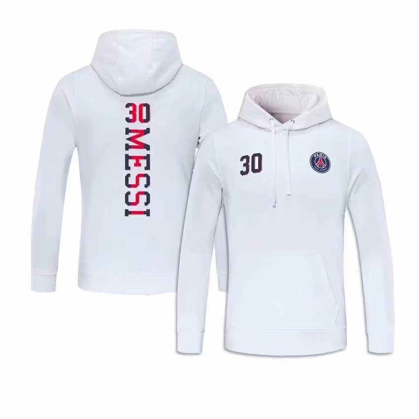 21/22 PSG Messi White Hoody Thai Quality - leoleo123123