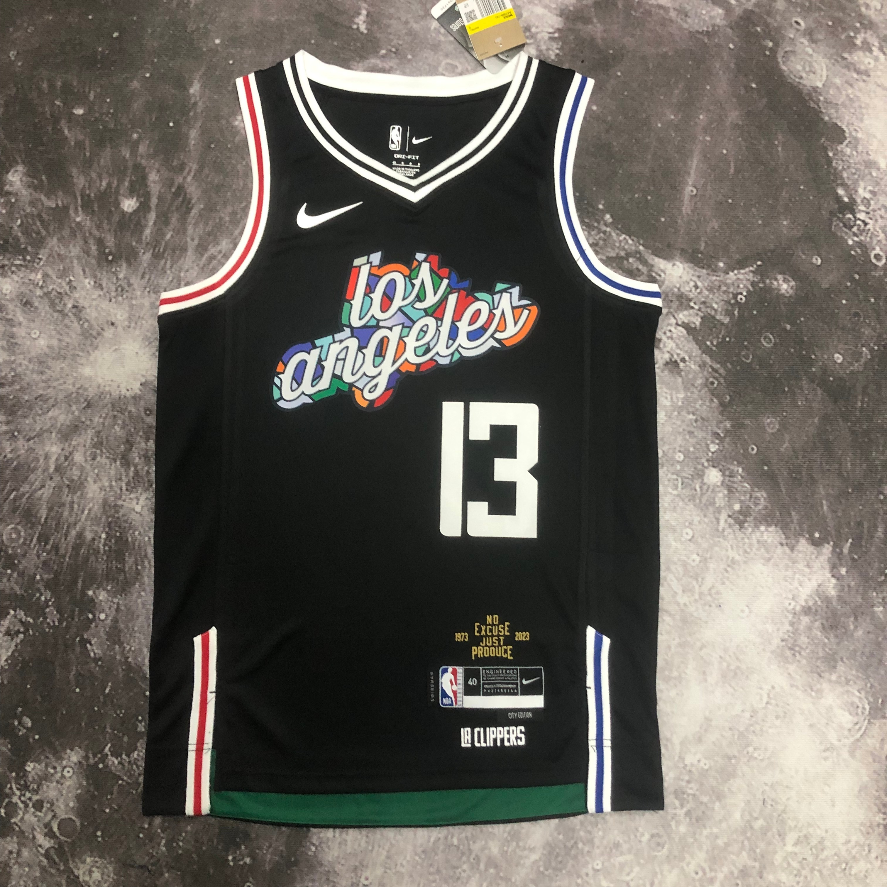 NBA Men Season 2023 Los Angeles Clippers Black City Edition #13 GEORGE Jersey High Quality Name and Number Print - leoleo123123