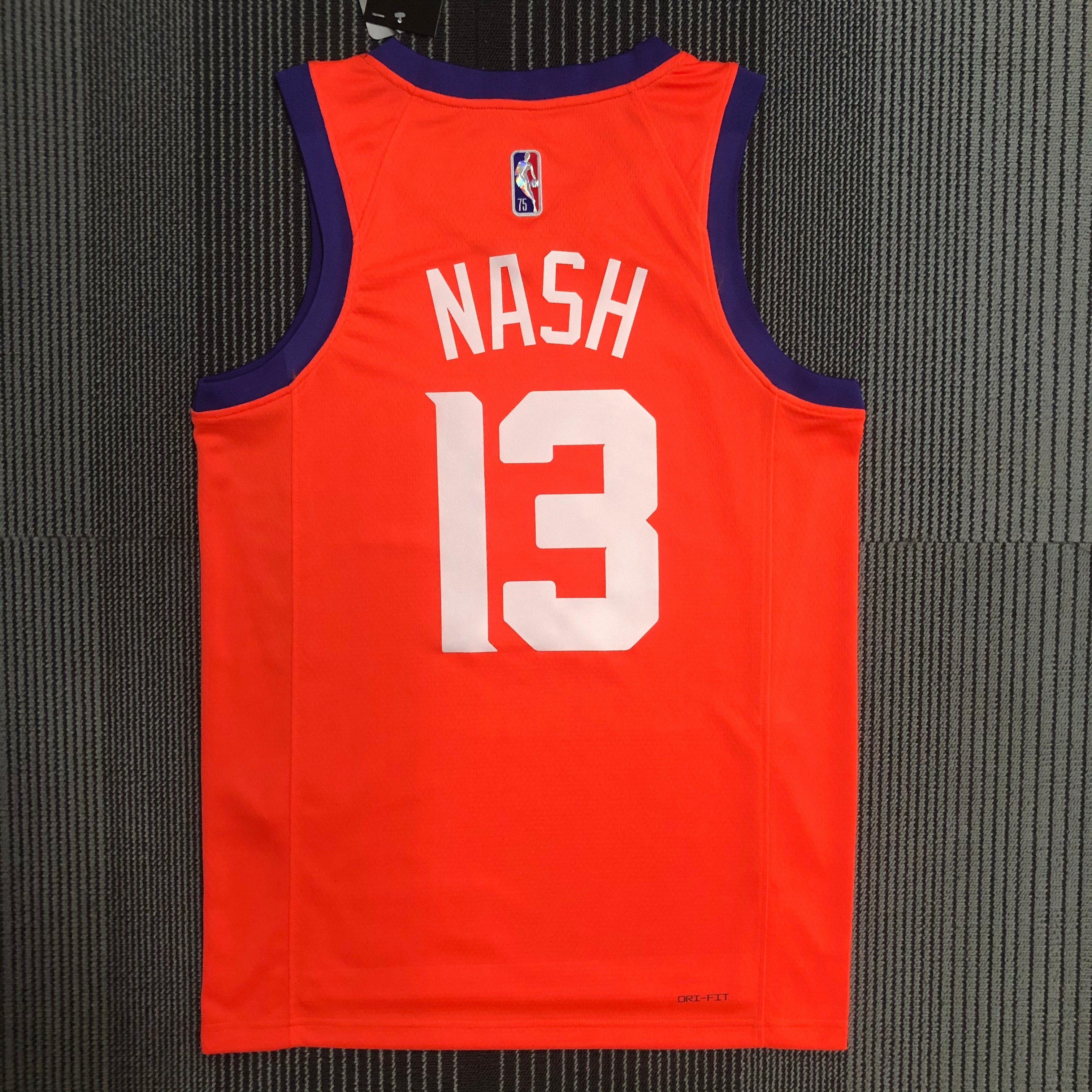 NBA Men Phoenix Suns Orange with Jordan Logo #13 NASH Jersey High Quality Name and Number Print - leoleo123123