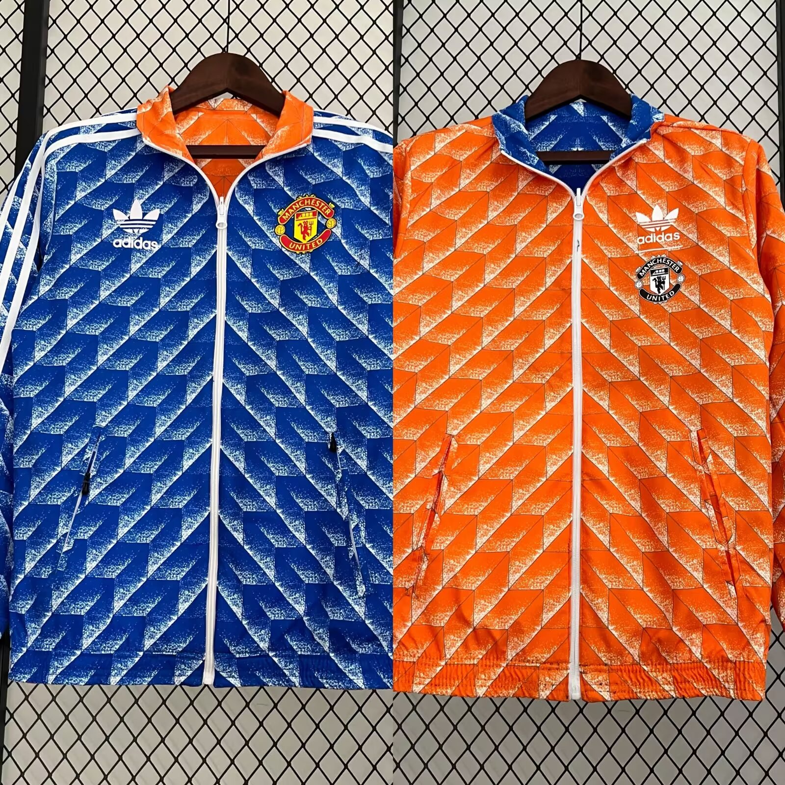 23/24 Man Unied Windbreaker Jacket two-sided Jacket Thai Quality - leoleo123123