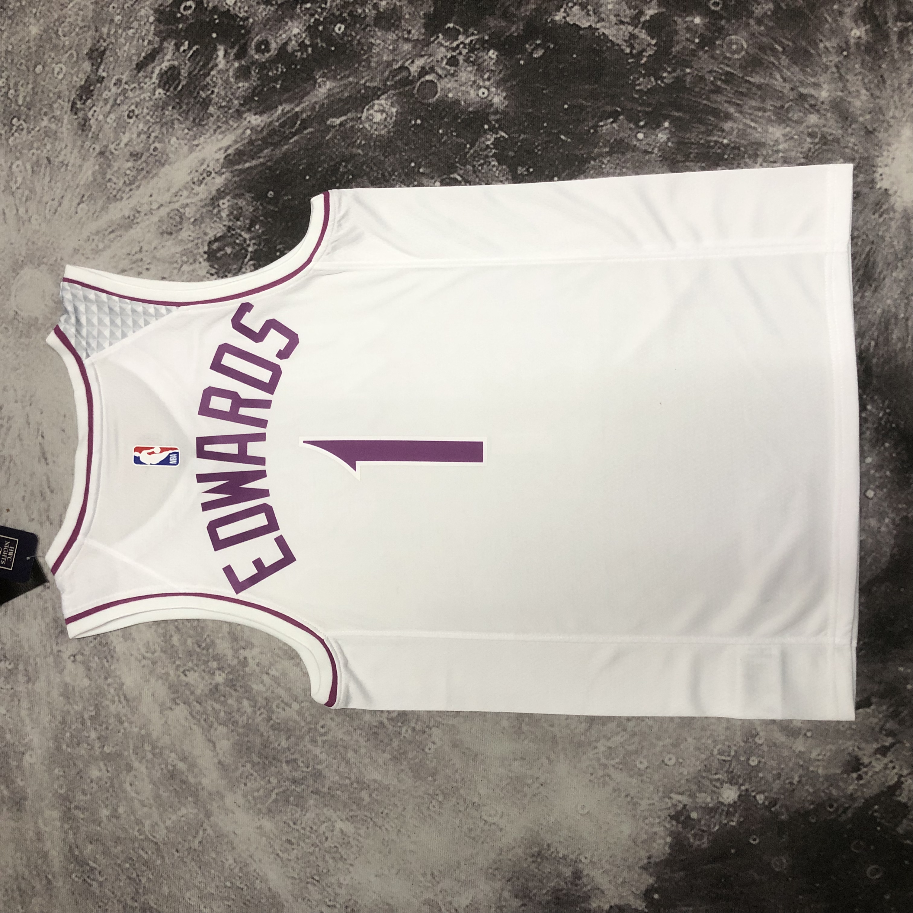 NBA Men Minnesota Timberwolves White #1 EDWARDS Jersey High Quality Name and Number Print - leoleo123123