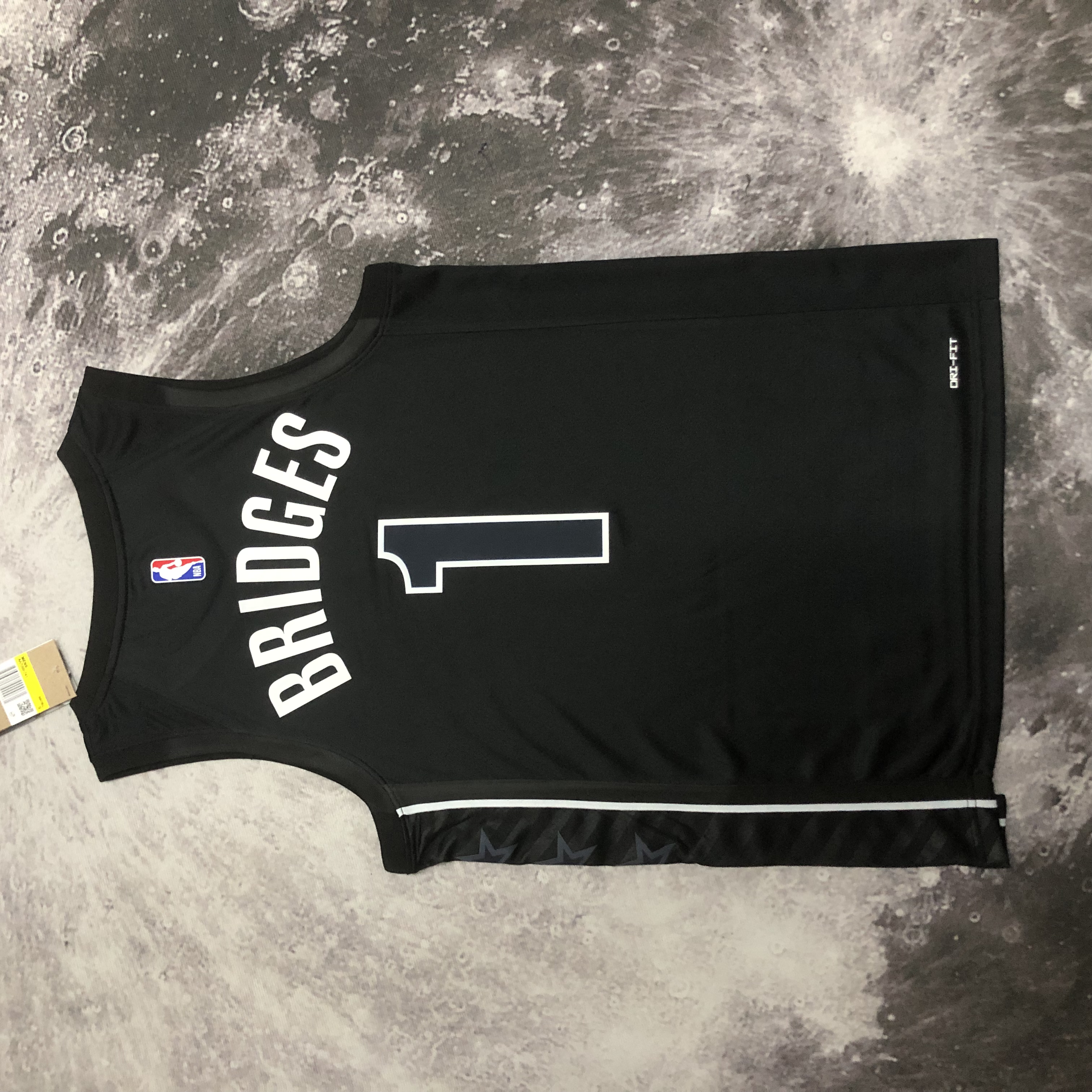 NBA Men 2023 Brooklyn Nets Black with Jordan Logo #1 BRIDGES Jersey High Quality Name and Number Print - leoleo123123