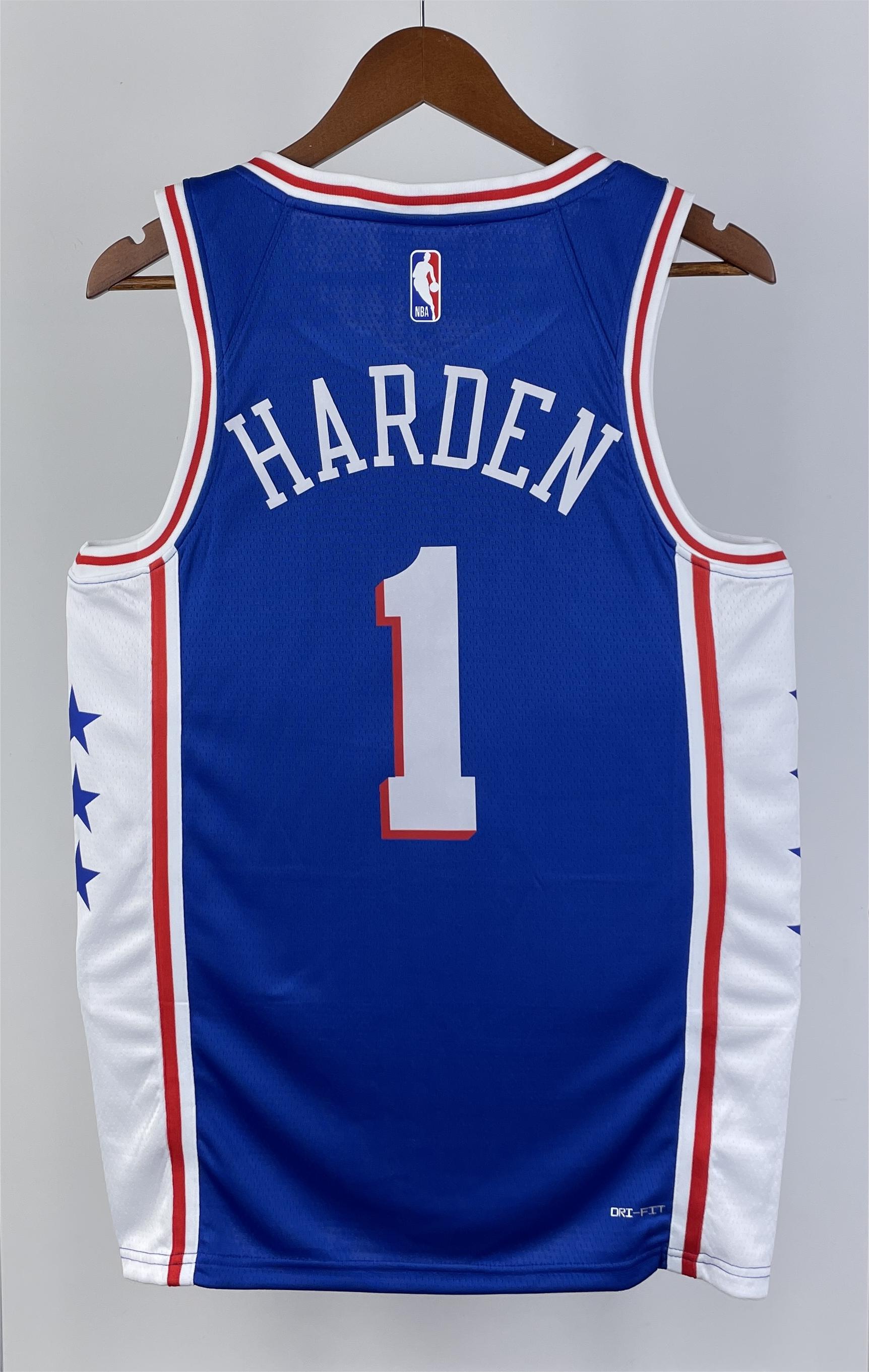 NBA Men 2023 Philadelphia 76ers Blue #1 HARDEN Swingman Jersey - leoleo123123